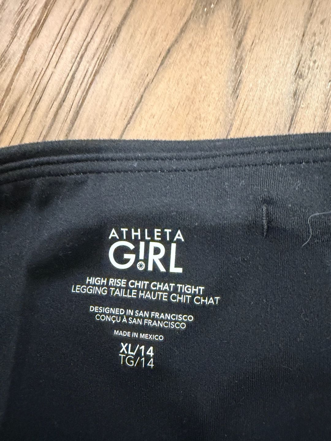 Athleta Girl High Rise Chit Chat Tight Leggings XL/14 Black 6