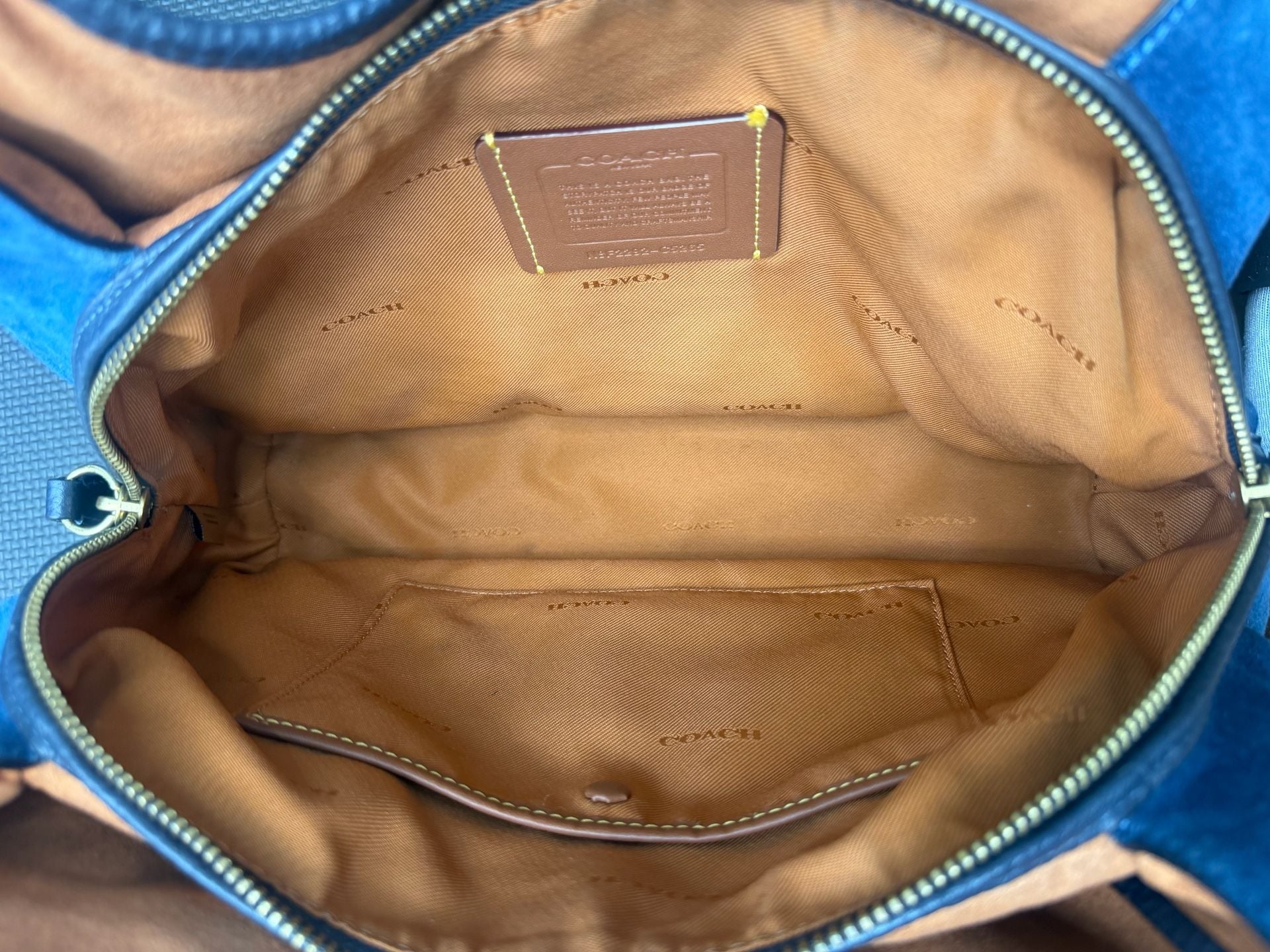 Coach Leather Hobo Shoulder Bag Blue 4