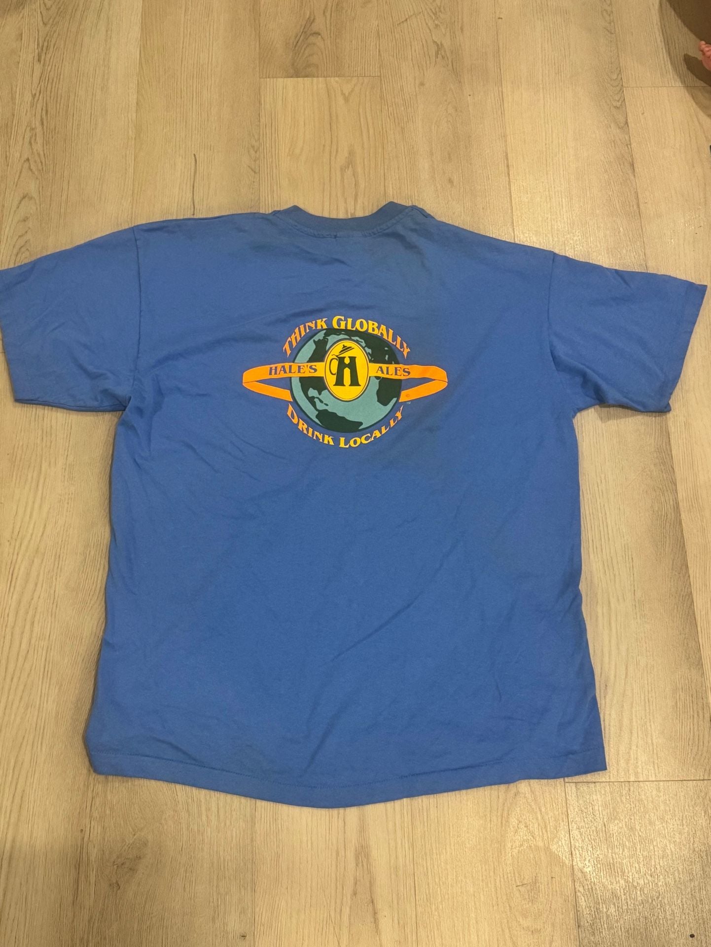 VTG single stitch Hale's Ales T-Shirt Size 2X Blue Cotton Vintage Graphic Tee 7