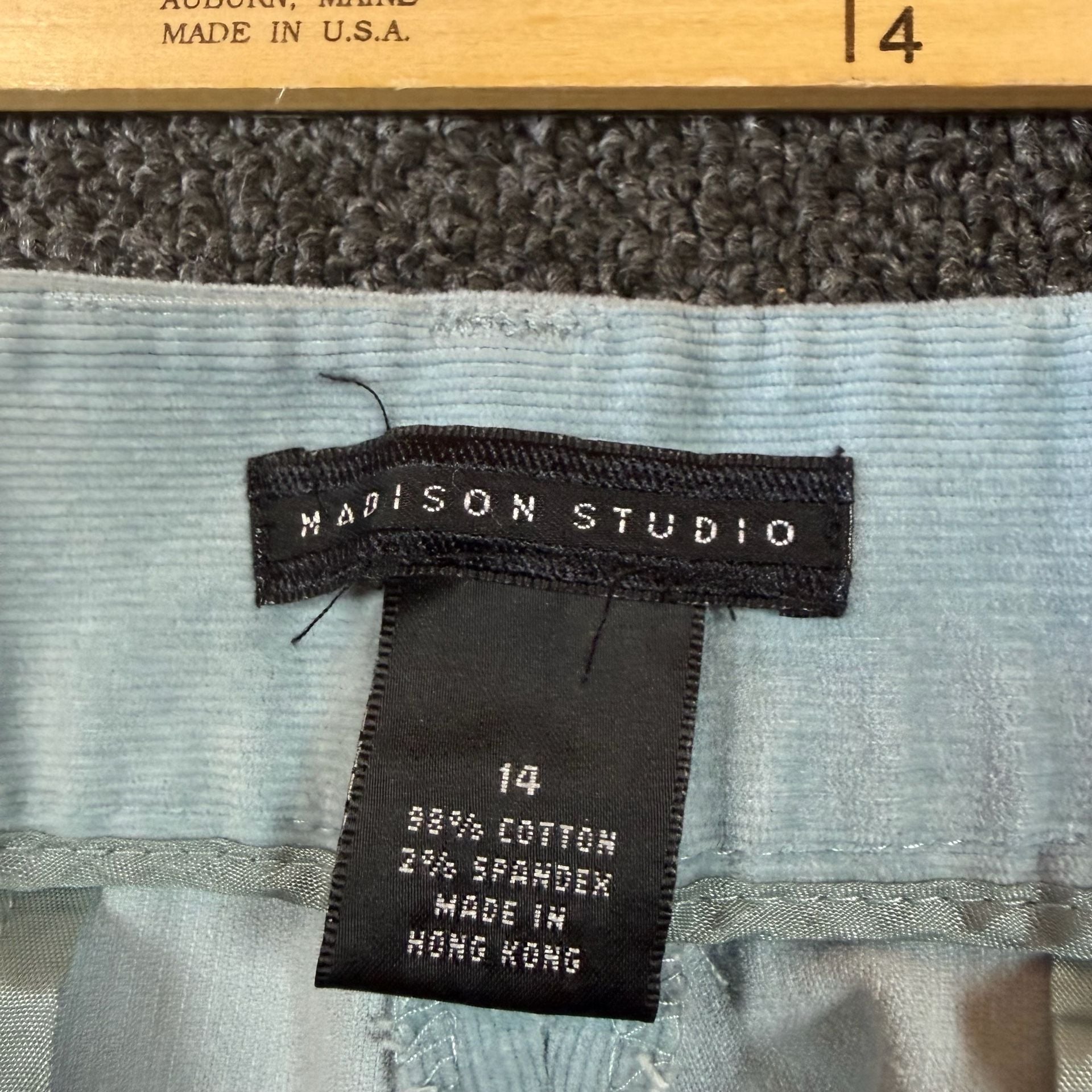 Madison Studio Corduroy Pants Size 14 Light Blue Cotton Spandex 4