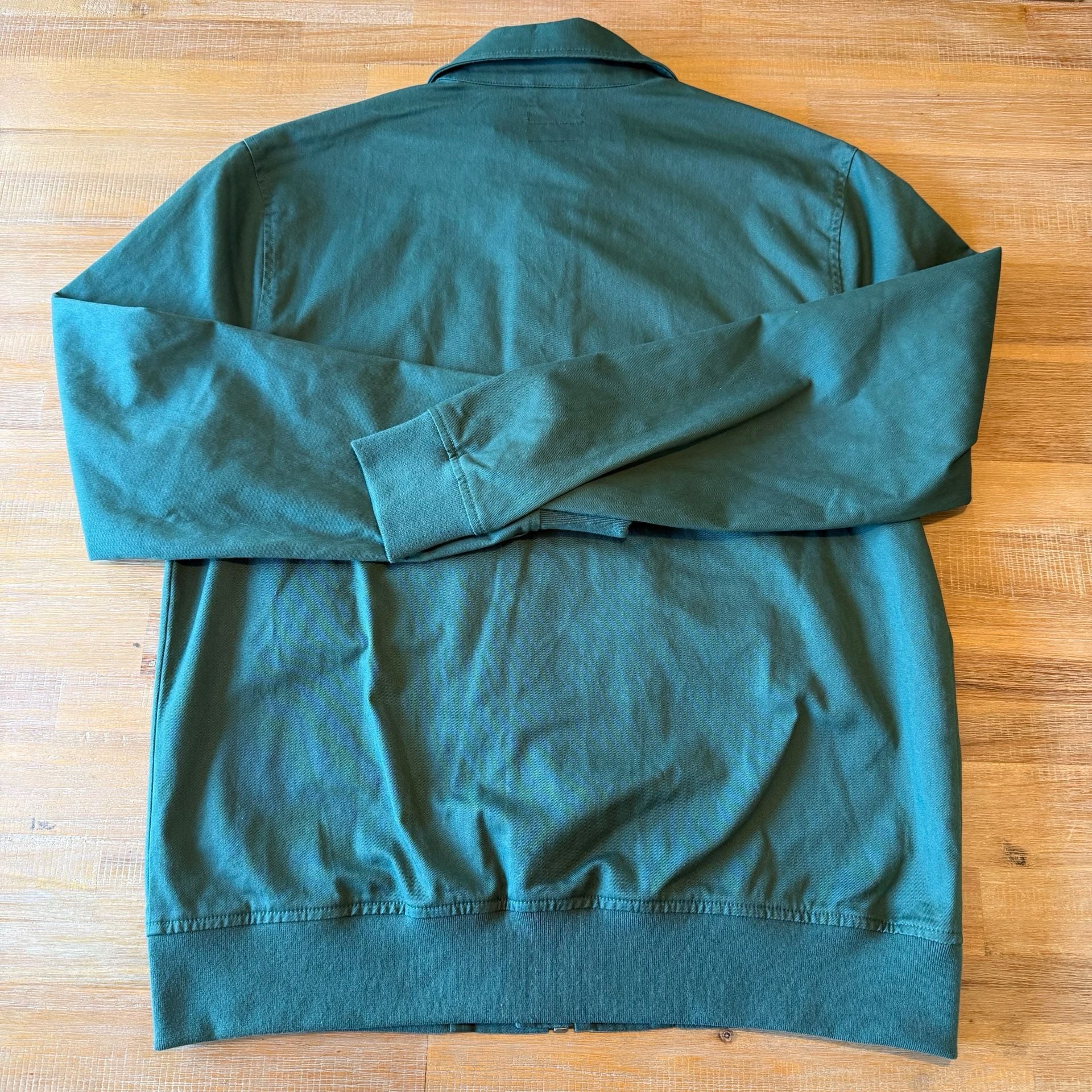 Brixton Dillinger Jacket Mens Medium M Green Canvas Zip Bomber Workwear Coat 3