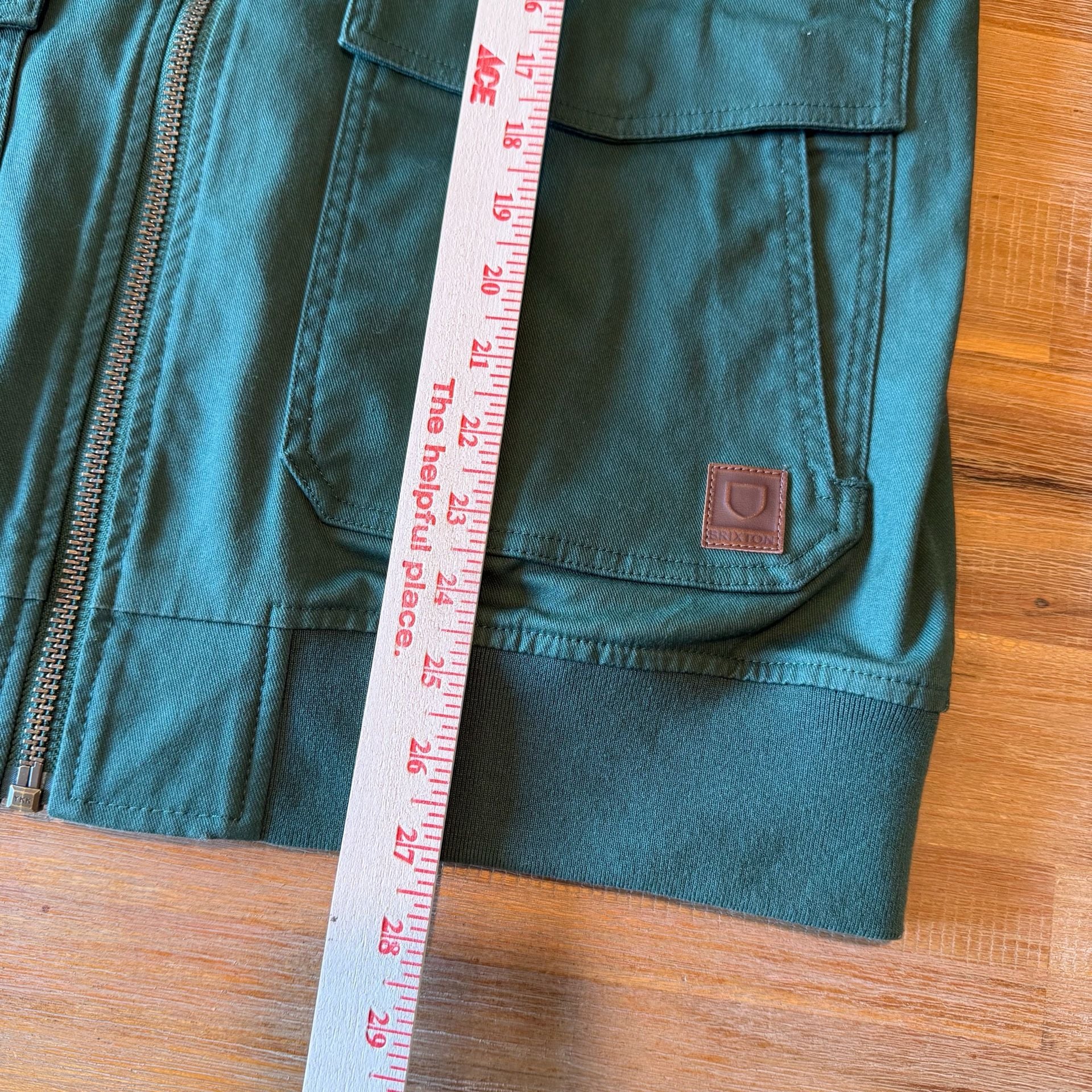 Brixton Dillinger Jacket Mens Medium M Green Canvas Zip Bomber Workwear Coat 7