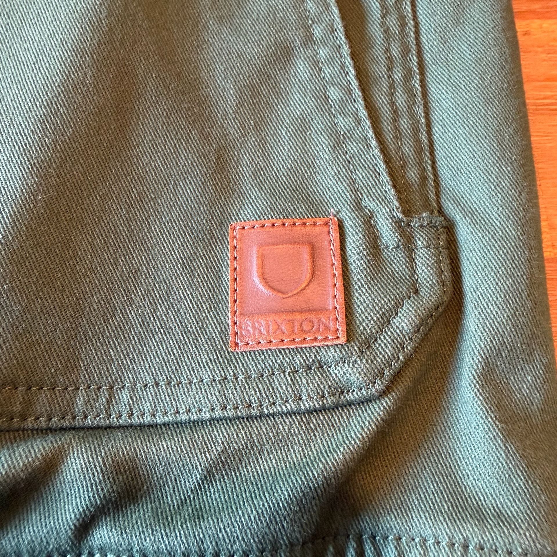 Brixton Dillinger Jacket Mens Medium M Green Canvas Zip Bomber Workwear Coat 10
