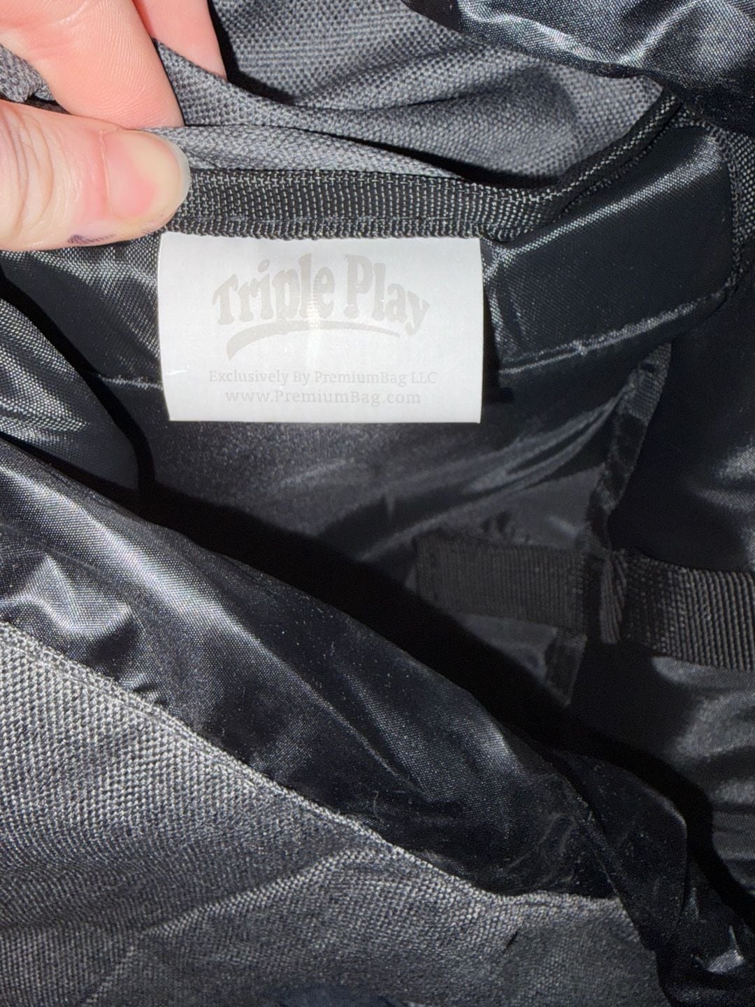 Triple Play Gray Flap Top Canvas Backpack 3