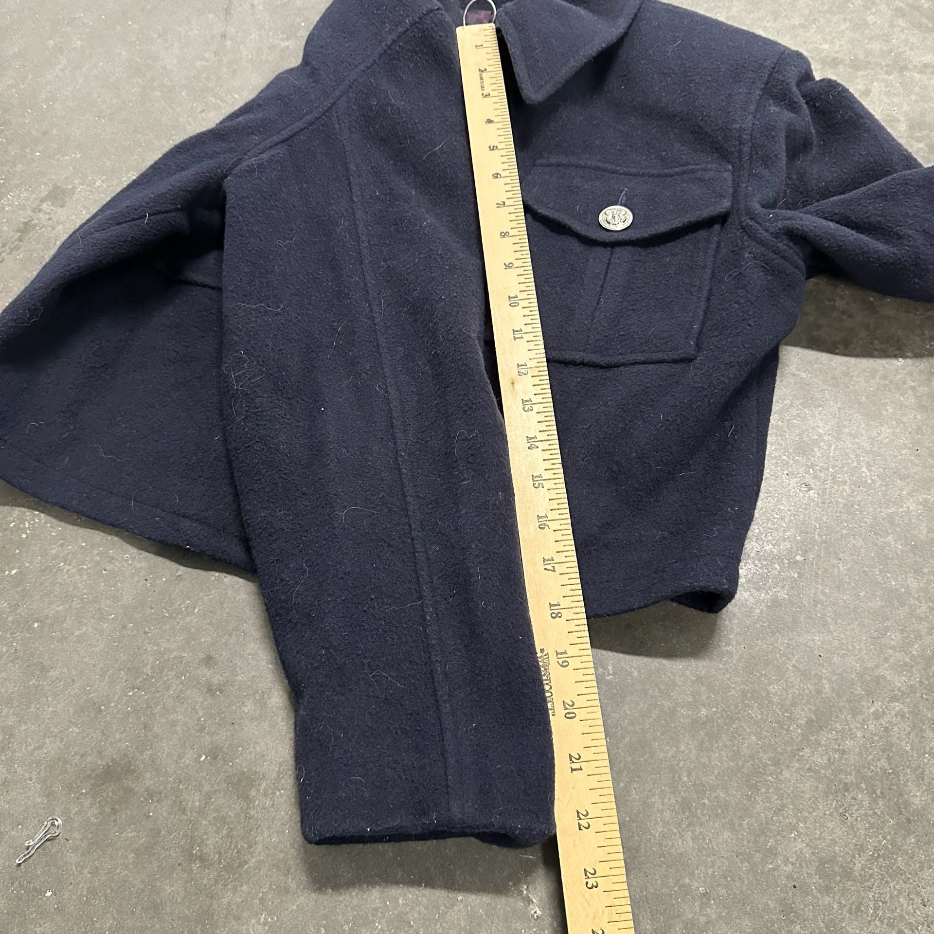 Vintage Ashley Scott Cropped Wool Jacket Made USA Ring Zip Utility Pocket 8