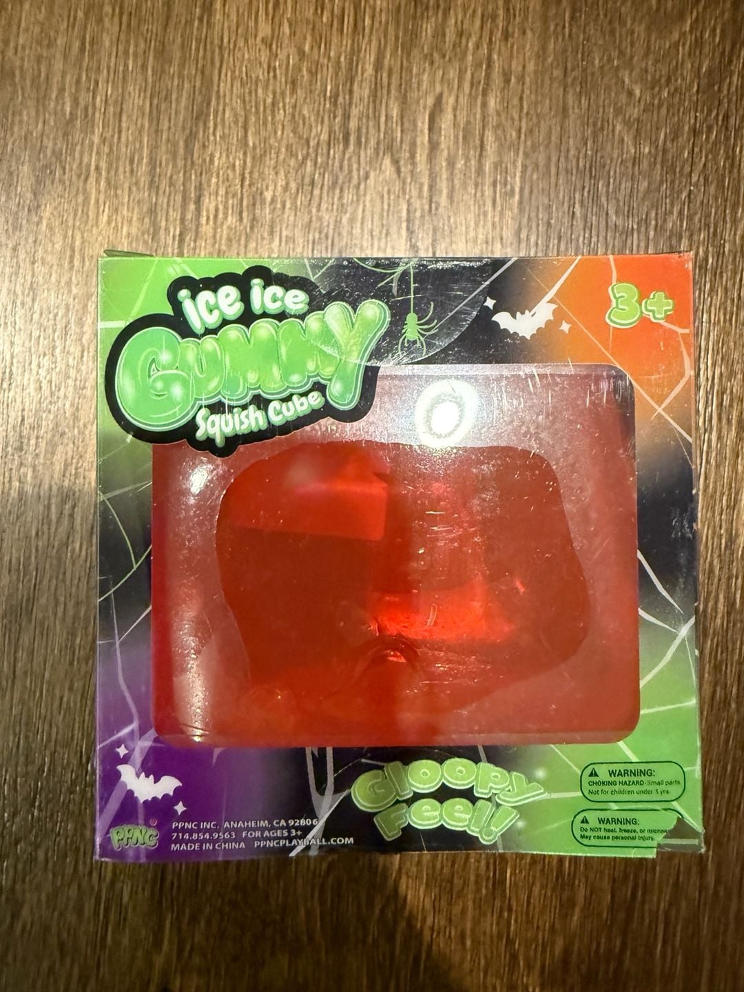 PPNC Ice Ice Gummy Squish Cube Sensory Toy Bat Red 1