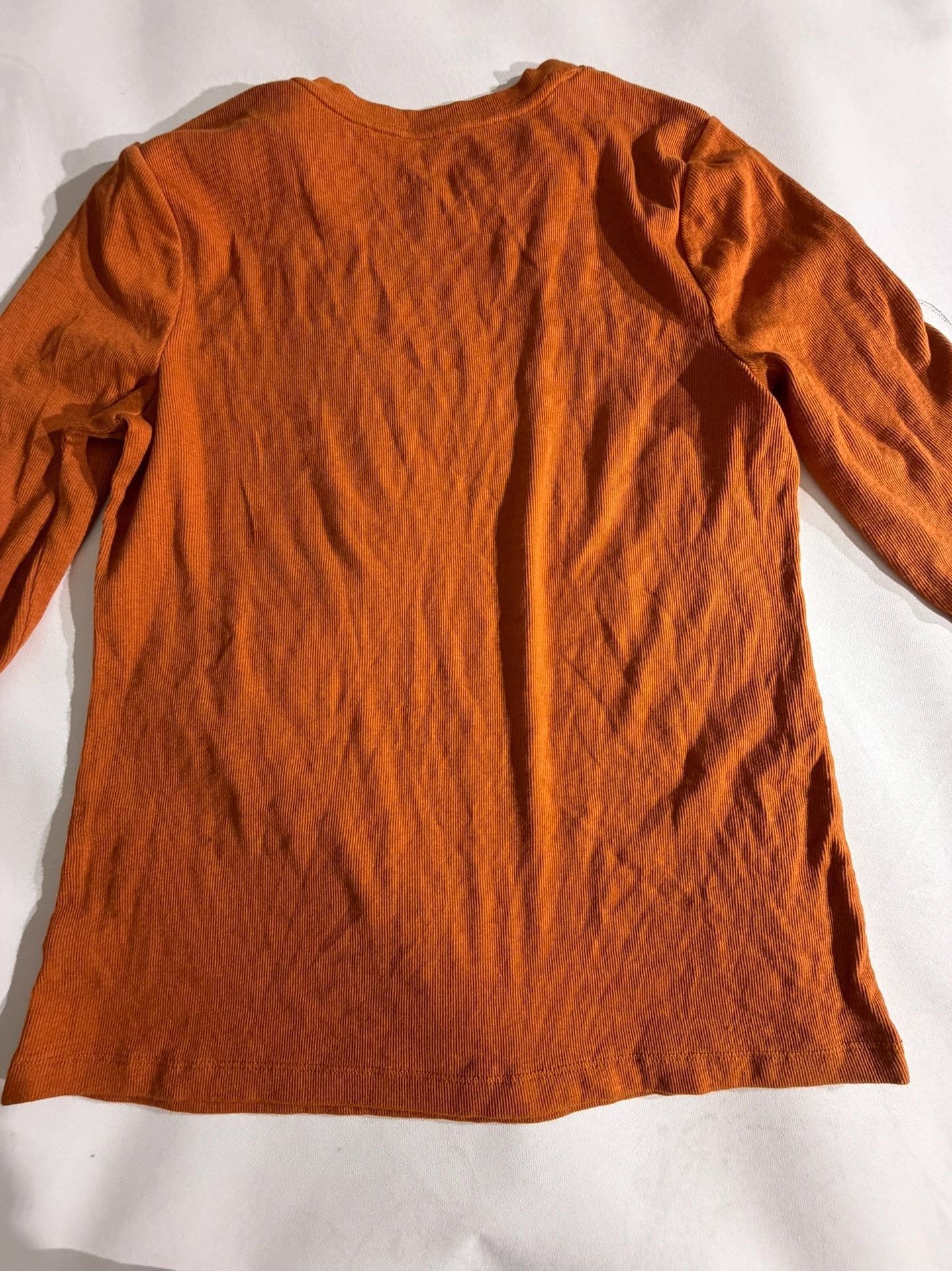 A New Day Rust Brown Ribbed Long Sleeve Crewneck Top Size Large 8