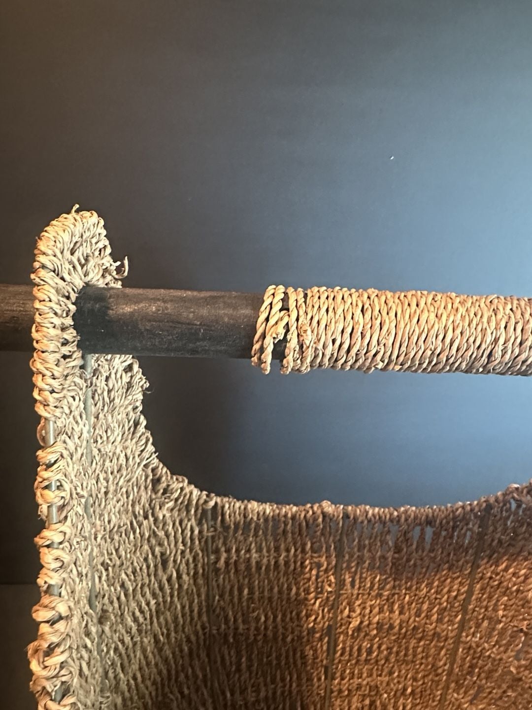 Unbranded Woven Seagrass Basket with Wooden Handle Brown 8