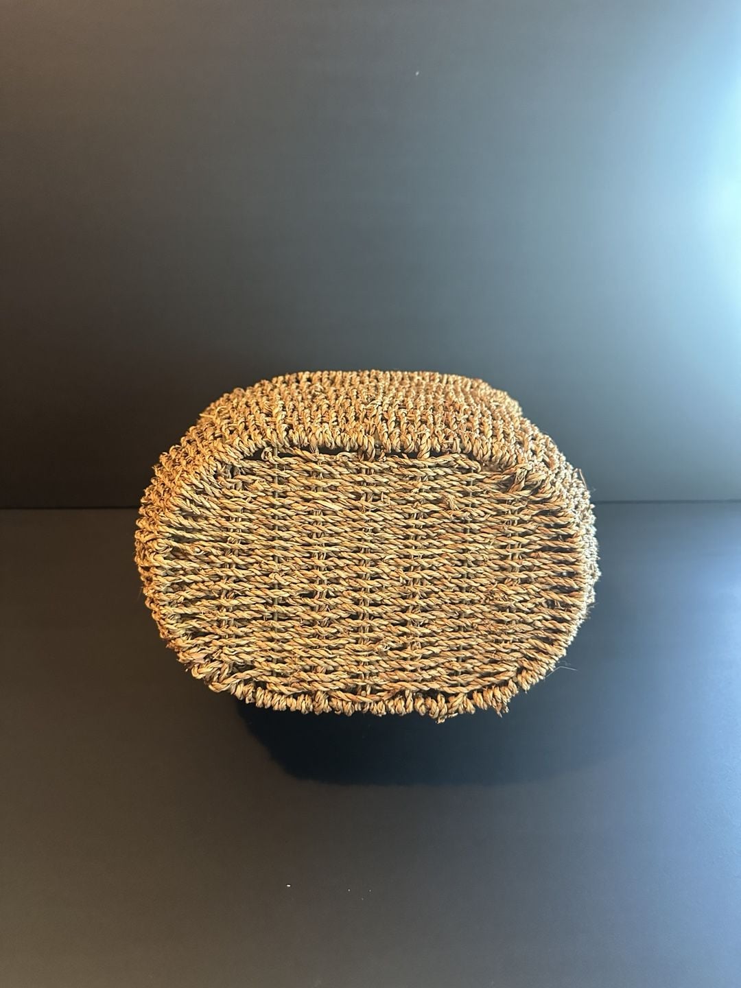 Unbranded Woven Seagrass Basket with Wooden Handle Brown 9