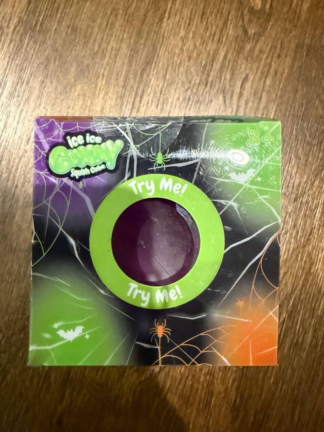 Ice Ice Gummy Squish Cube Purple Bat Fidget Toy New 3