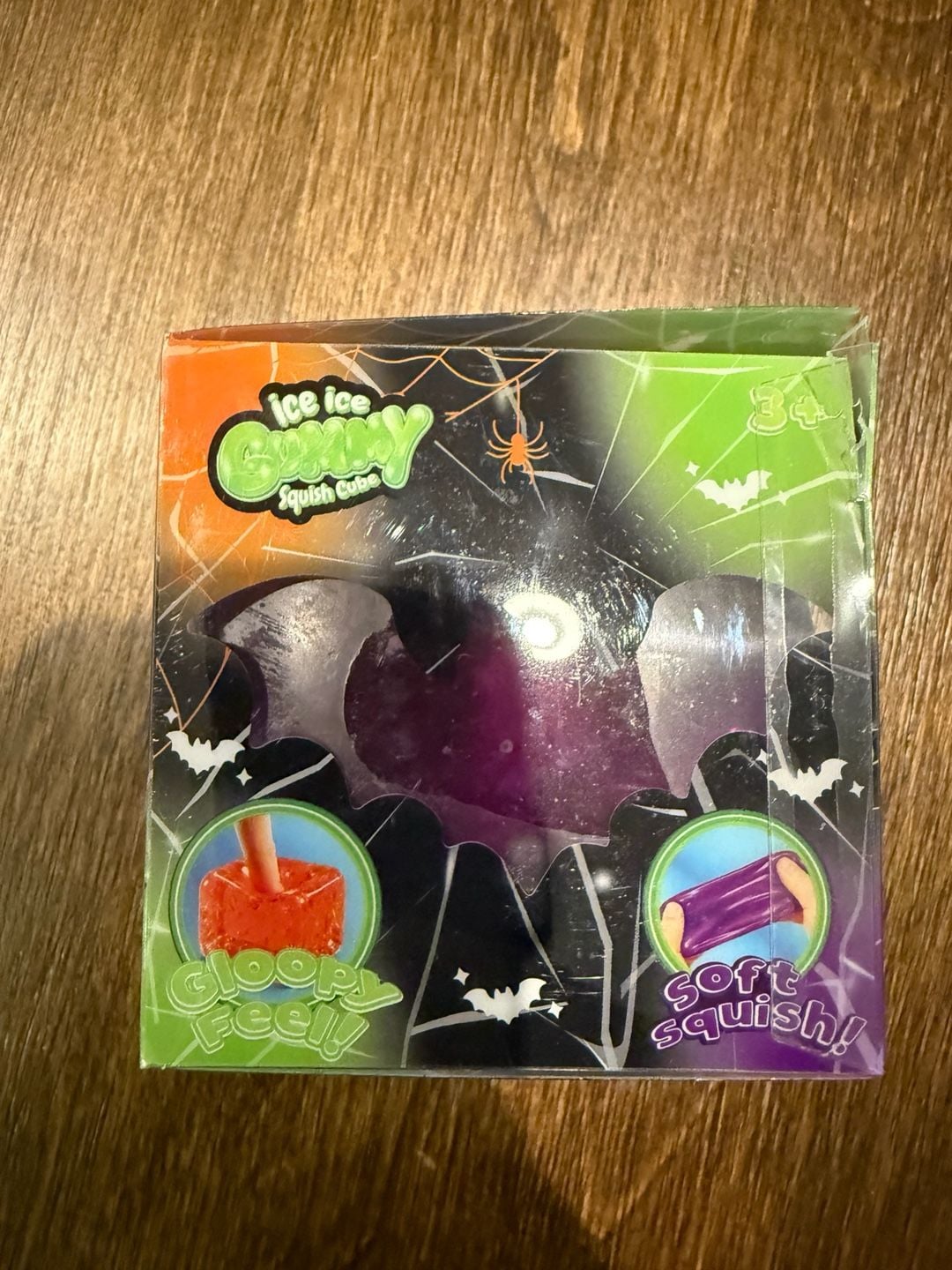 Ice Ice Gummy Squish Cube Purple Bat Fidget Toy New 4