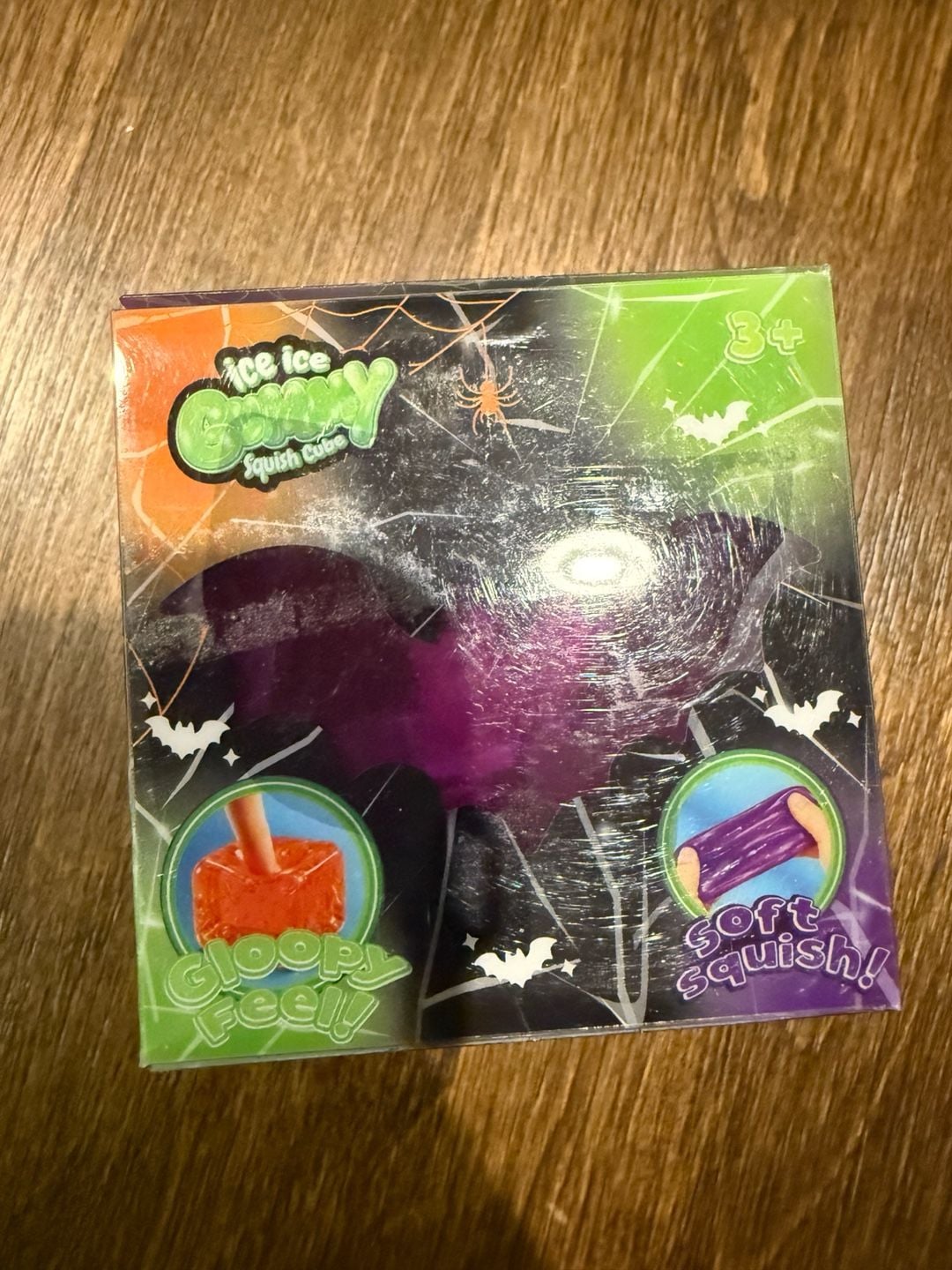 Ice Ice Gummy Squish Cube Purple Bat Fidget Toy New 5