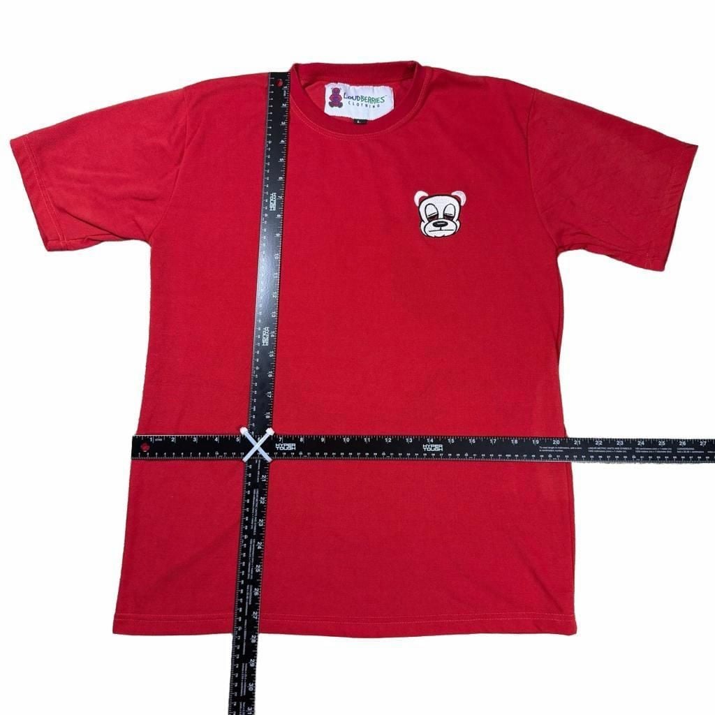 Y2K Loudberries Clothing T-Shirt Size L Red Embroidered Bear Graphic Tee 2