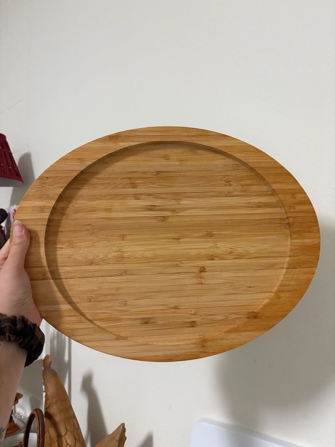 Unbranded Round Bamboo Cutting Board Serving Tray 4