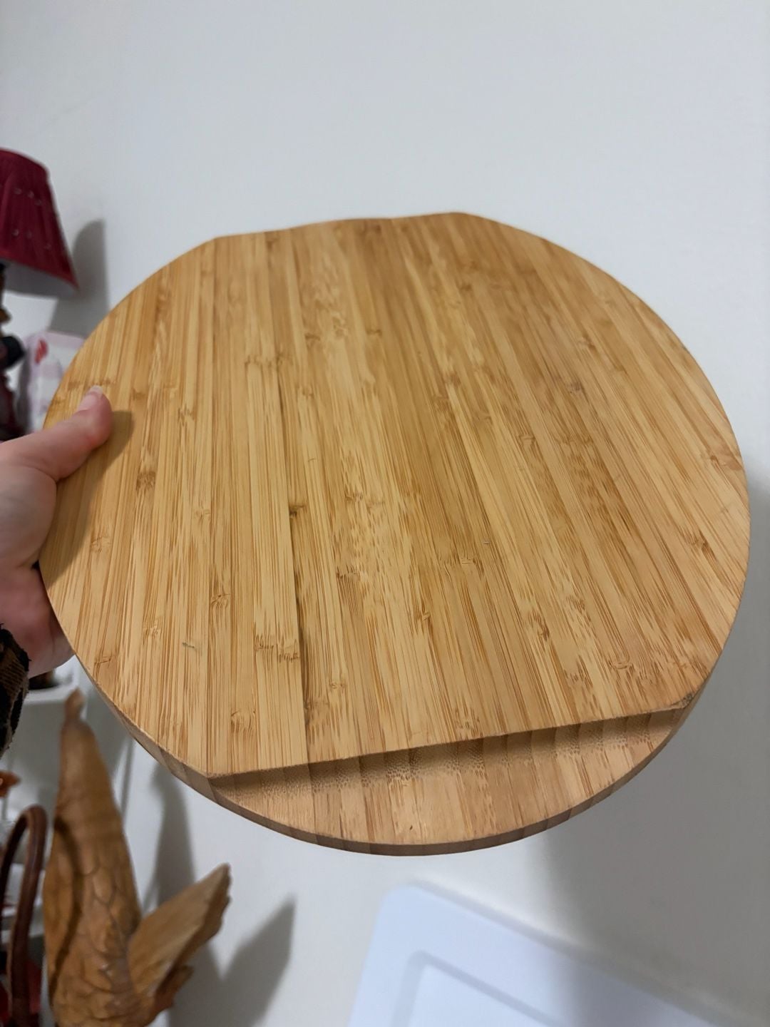 Unbranded Round Bamboo Cutting Board Serving Tray 5