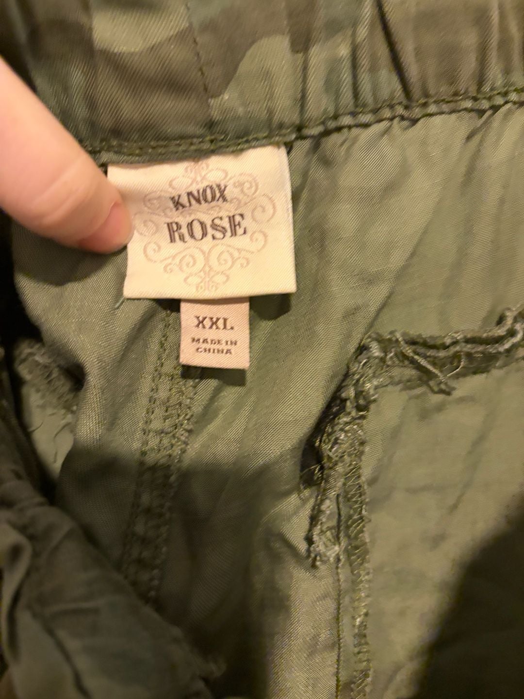 Knox Rose Camo Jogger Pants Size XXL Green Camouflage Drawstring 5