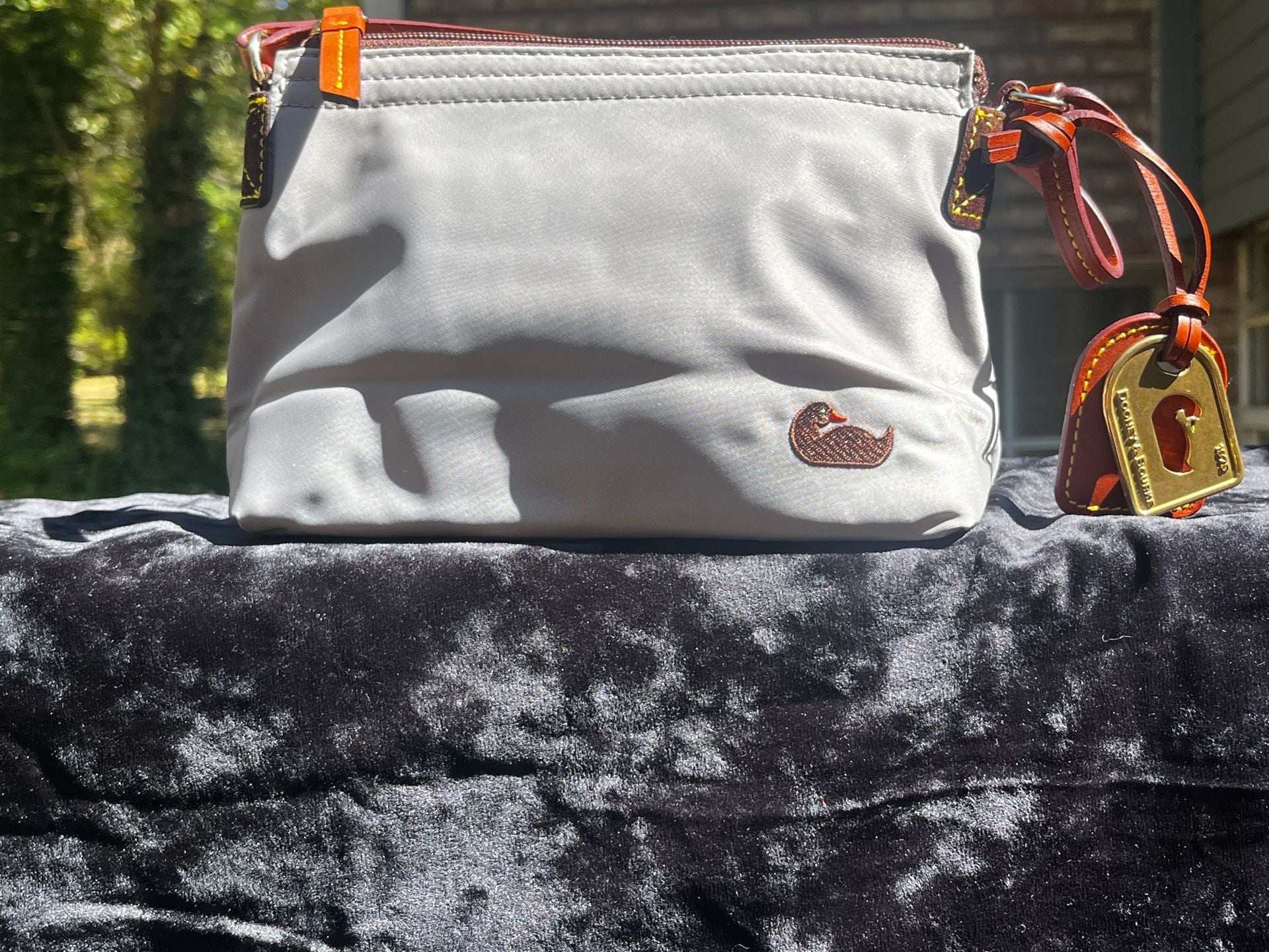 Dooney & Bourke Nylon Pouchette Gray Embroidered Duck Bag 3