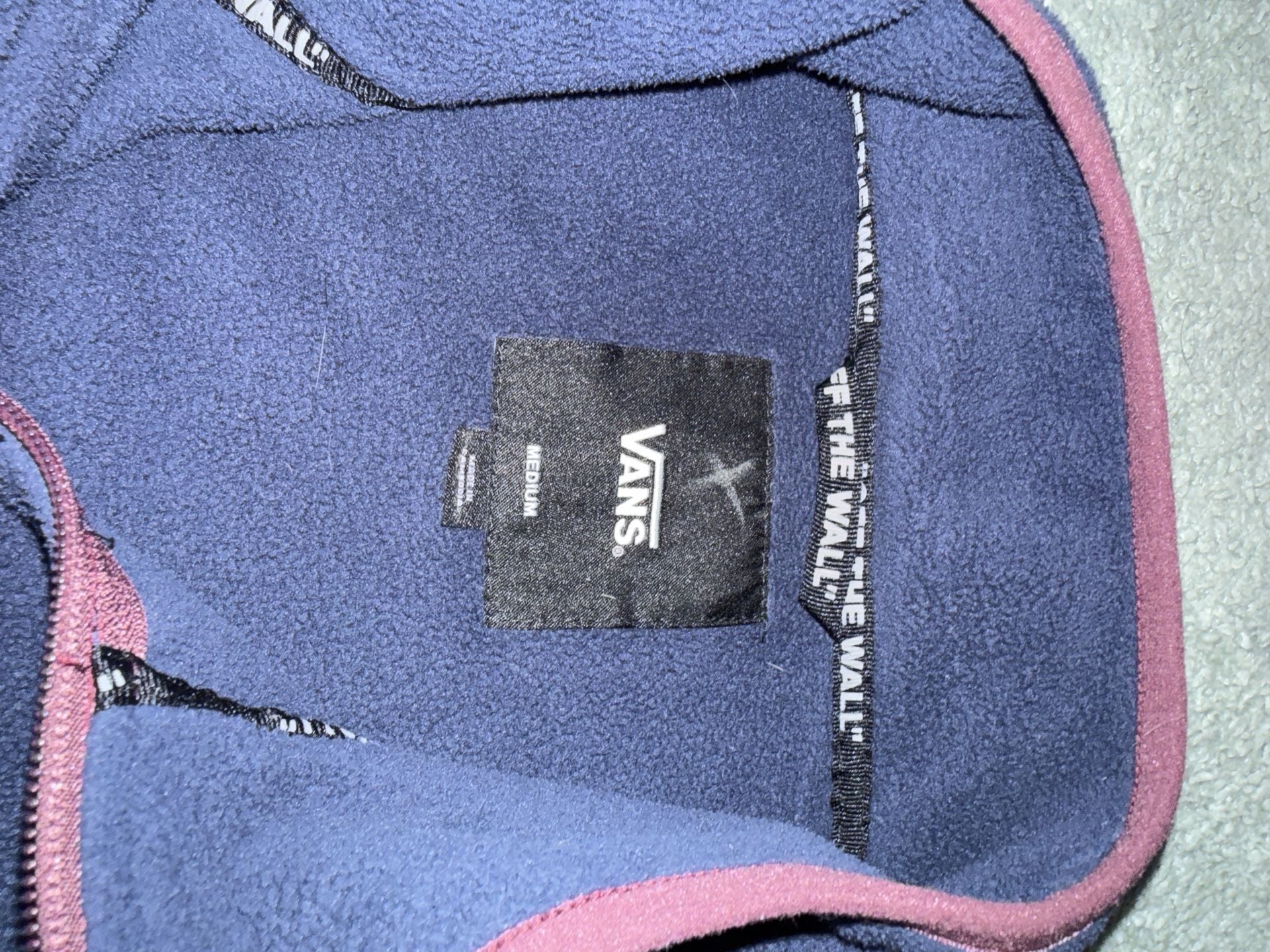 Vans Fleece Jacket Size Medium Blue Full Zip Off The Wall 4
