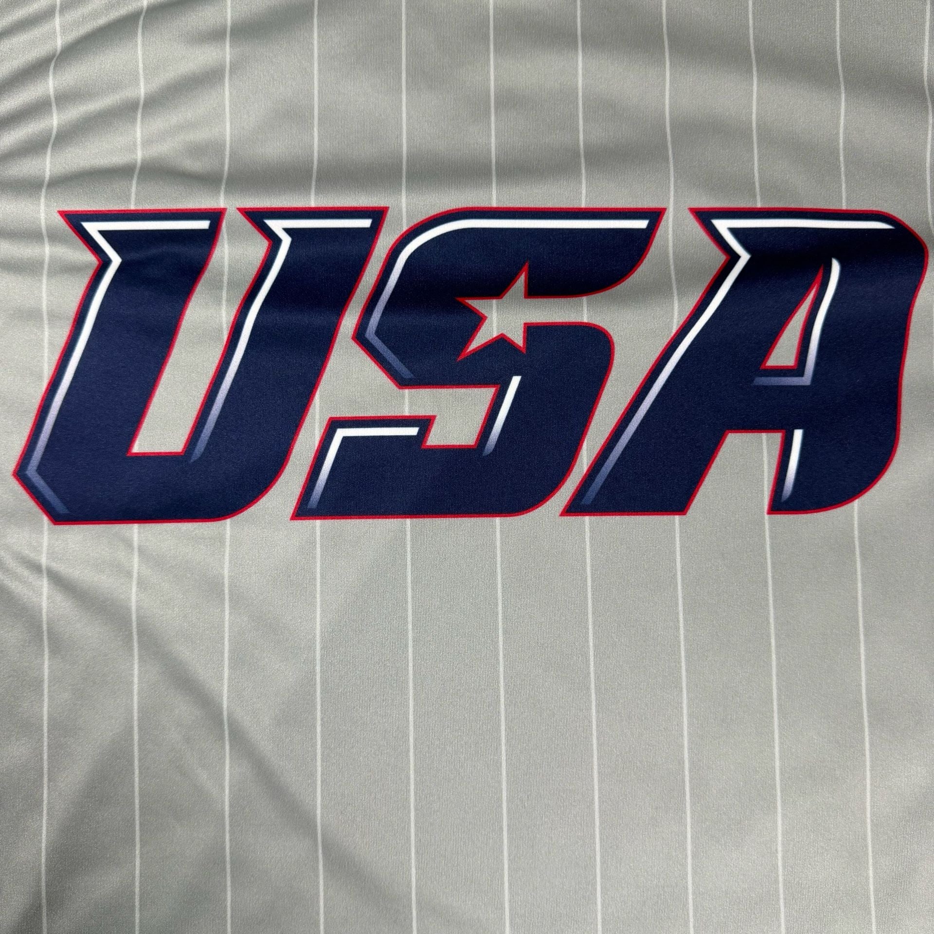 Boombah USA Jersey Size XL Gray Pinstripe American Flag 5