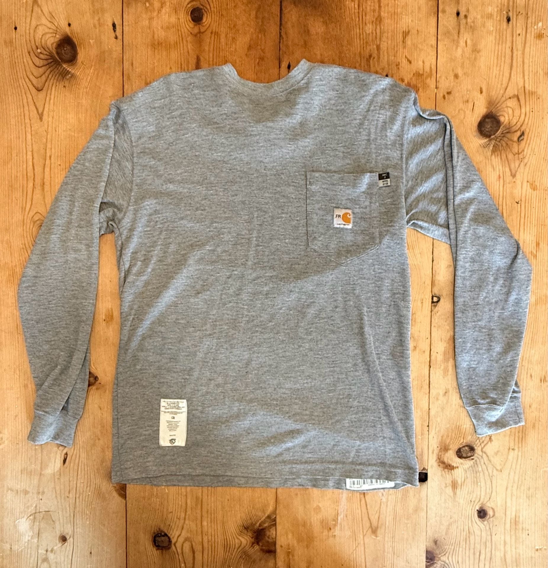 Carhartt FR Long Sleeve Pocket T-Shirt Gray 297-31 CAT 2 Men's - Size L 2