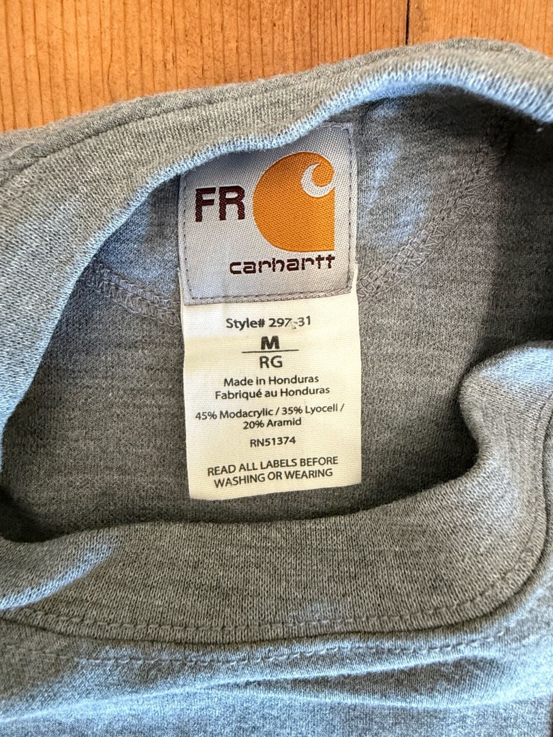 Carhartt FR Long Sleeve Pocket T-Shirt Gray 297-31 CAT 2 Men's - Size L 4