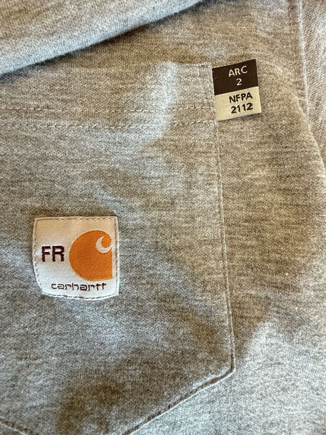 Carhartt FR Long Sleeve Pocket T-Shirt Gray 297-31 CAT 2 Men's - Size L 6