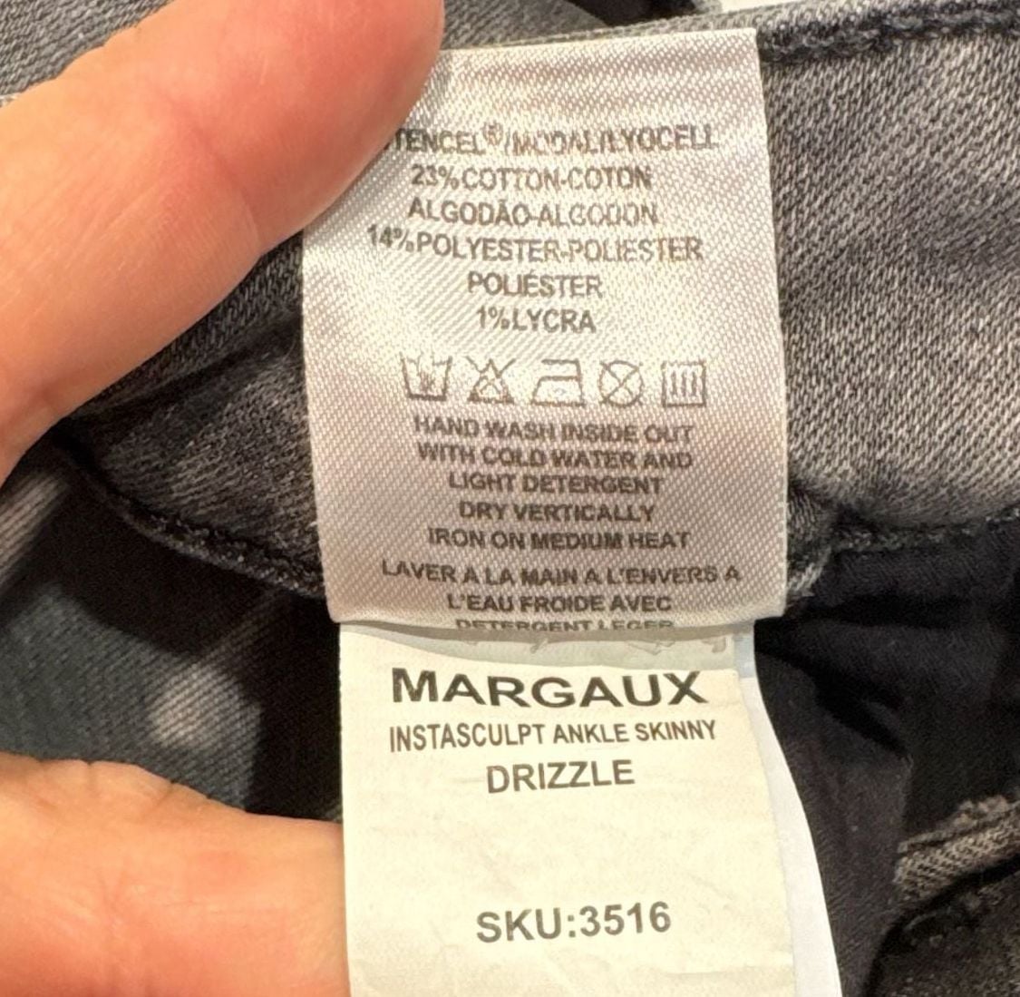DL1961 Margaux Instasculpt Ankle Skinny Jeans Size 25 Drizzle Gray Denim 5