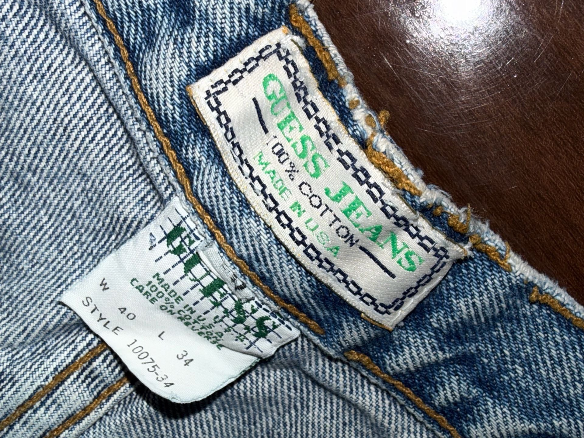 Guess Jeans Vintage Tapered Jeans 40x34 Blue Made in USA 5