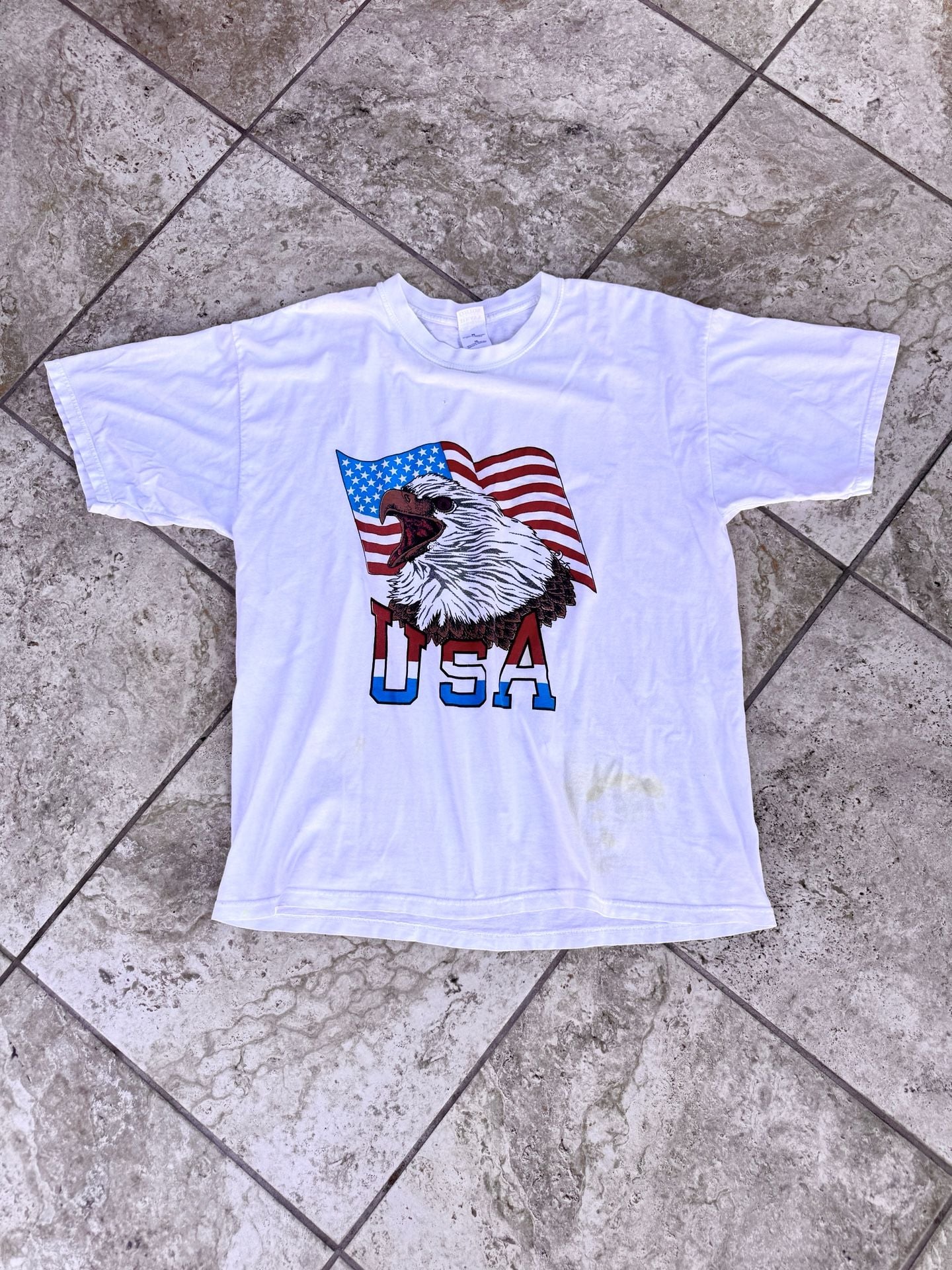 Gildan USA Eagle T-Shirt Size XL White Graphic 2