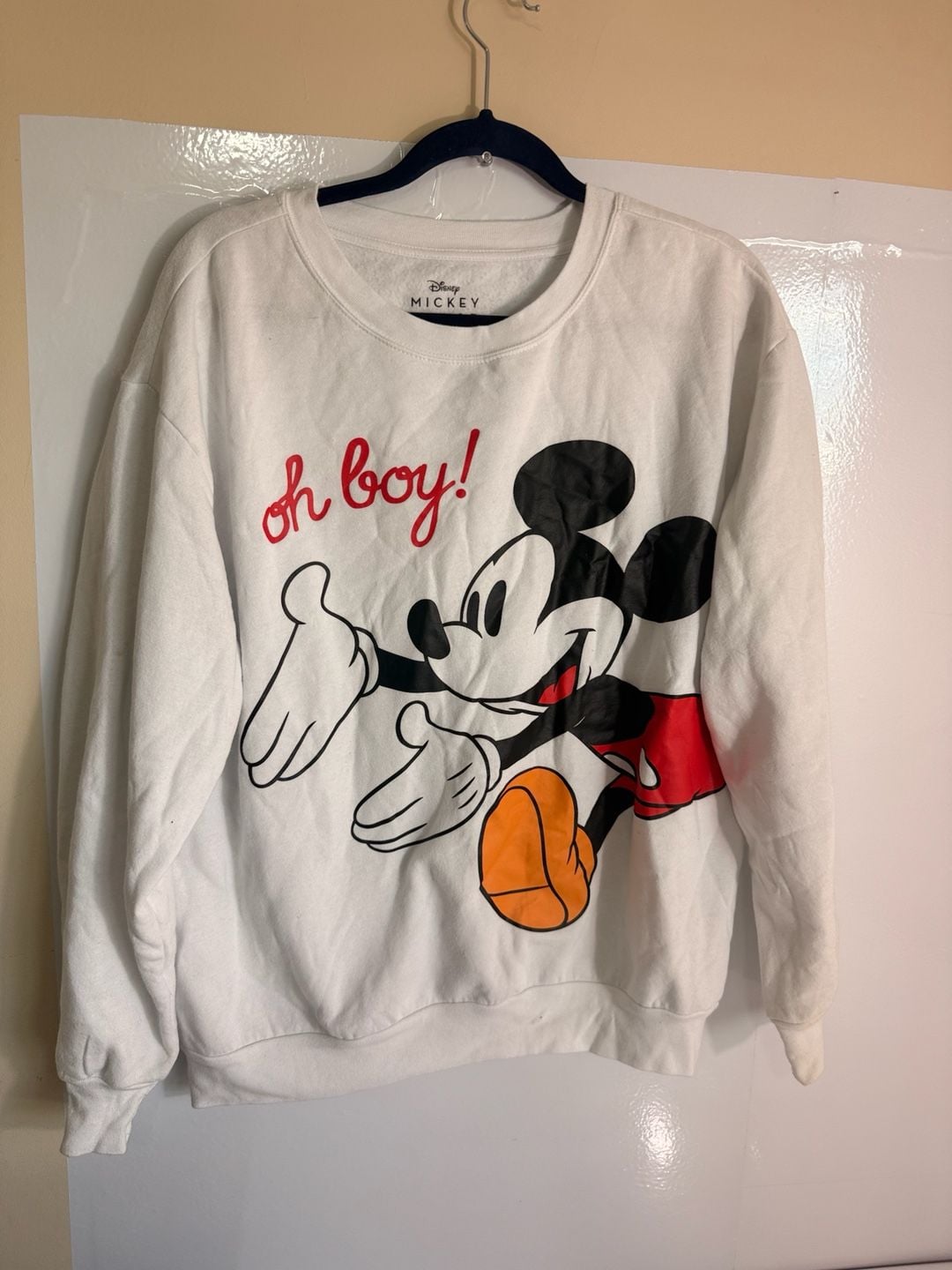 Disney Mickey Mouse Oh Boy! Sweatshirt White 1