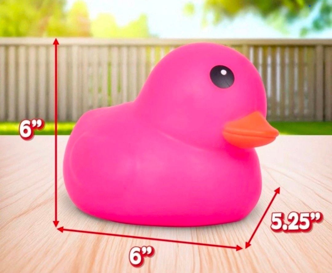 Jumbo Duck Stress Ball Over 5" Pink Rubber Sensory Toy 2