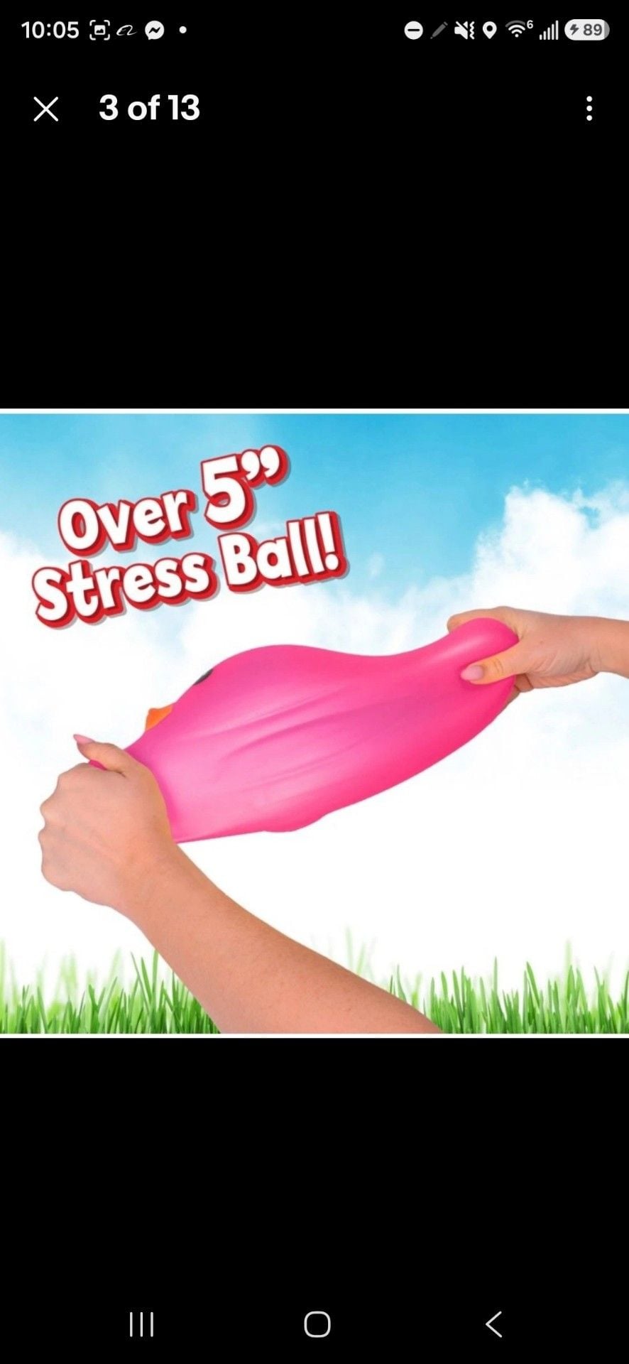 Jumbo Duck Stress Ball Over 5" Pink Rubber Sensory Toy 8