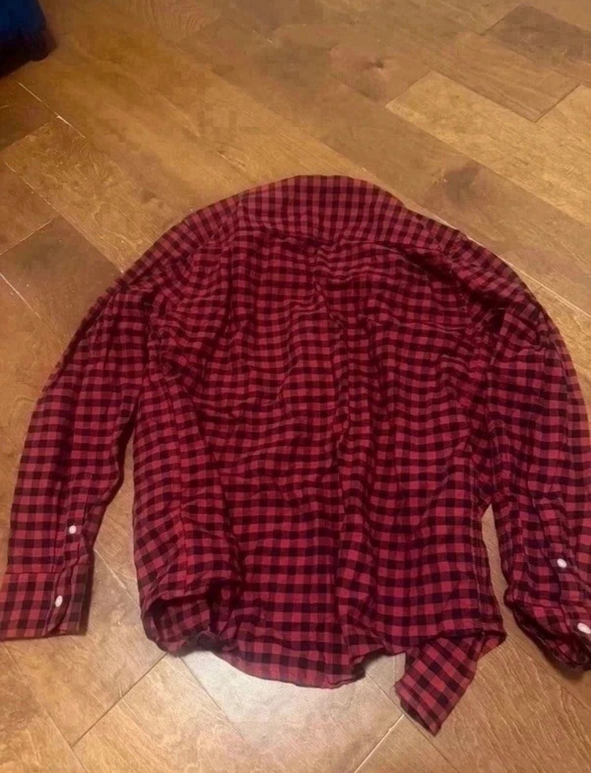 PLACE Red Plaid Button Down Shirt Size S/P Adult 4