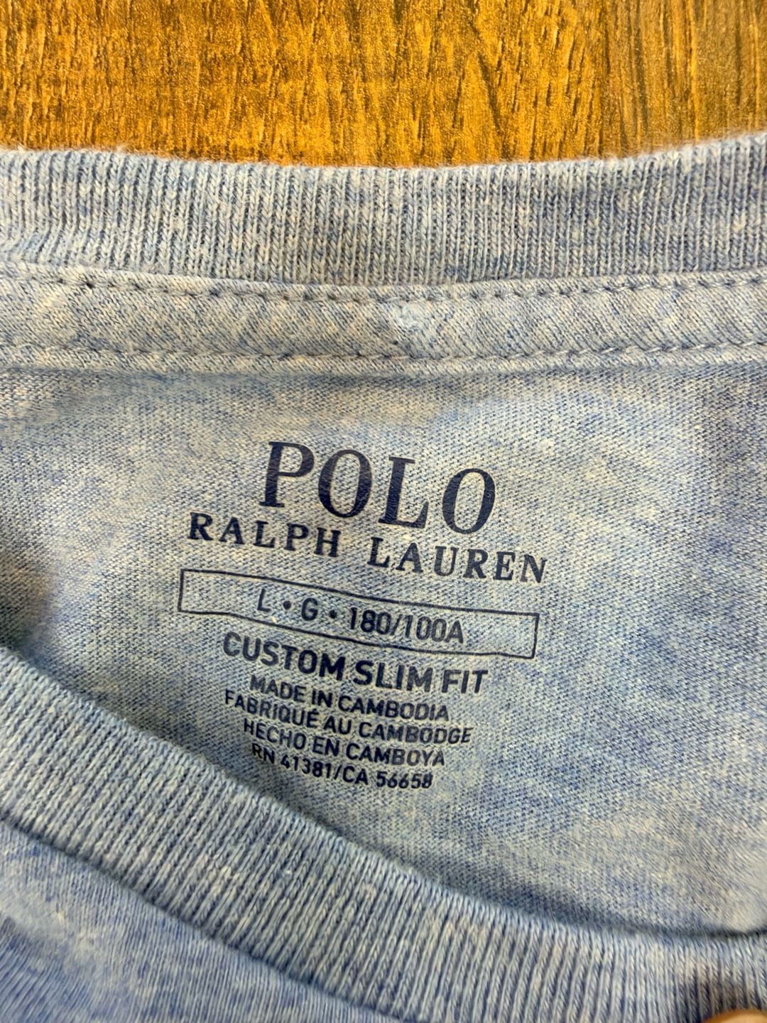 Polo Ralph Lauren Custom Slim Fit Long Sleeve T-Shirt Size L Blue 4