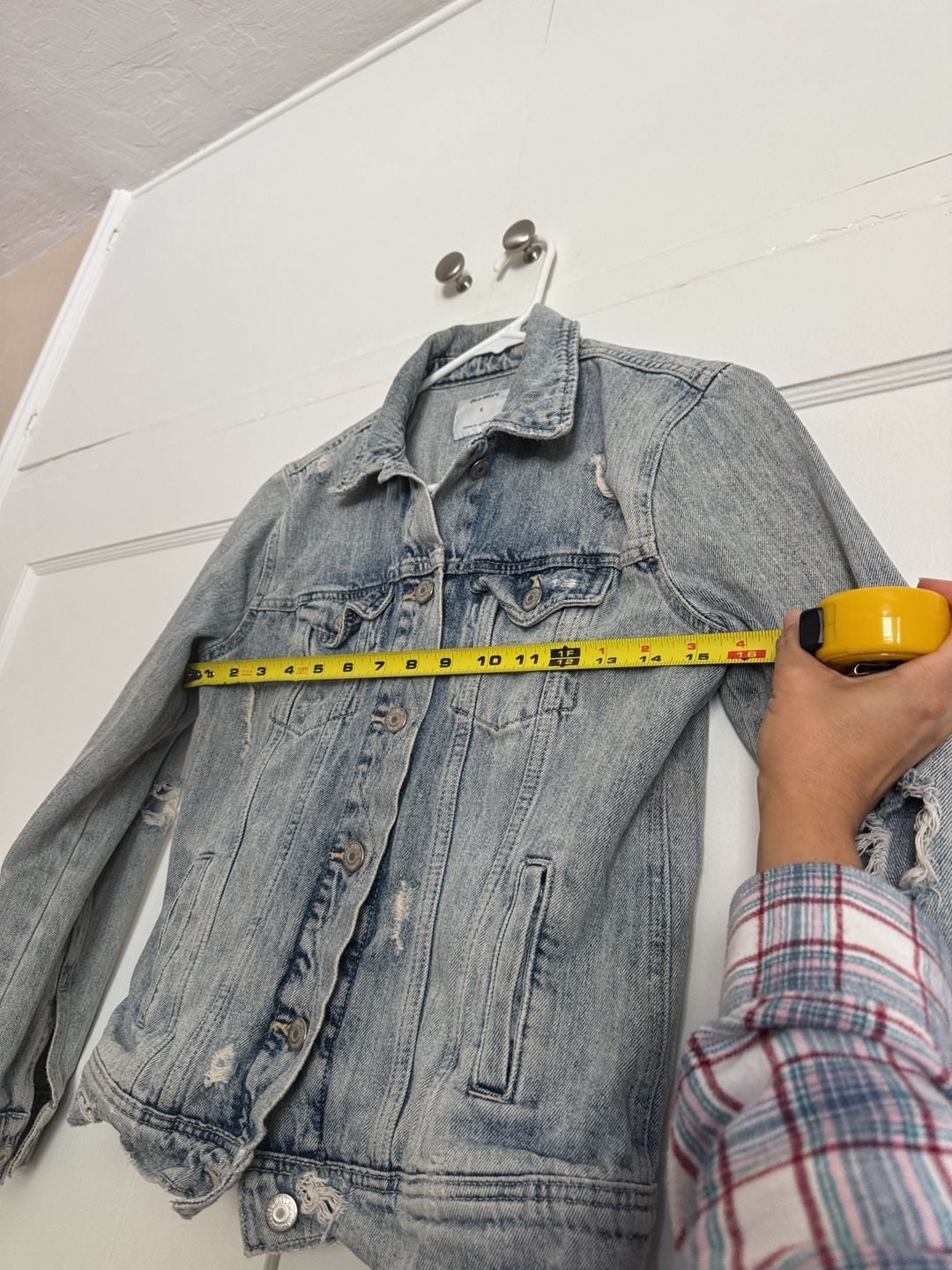 Old Navy Denim Jean Jacket Size S Distressed Light Wash 6