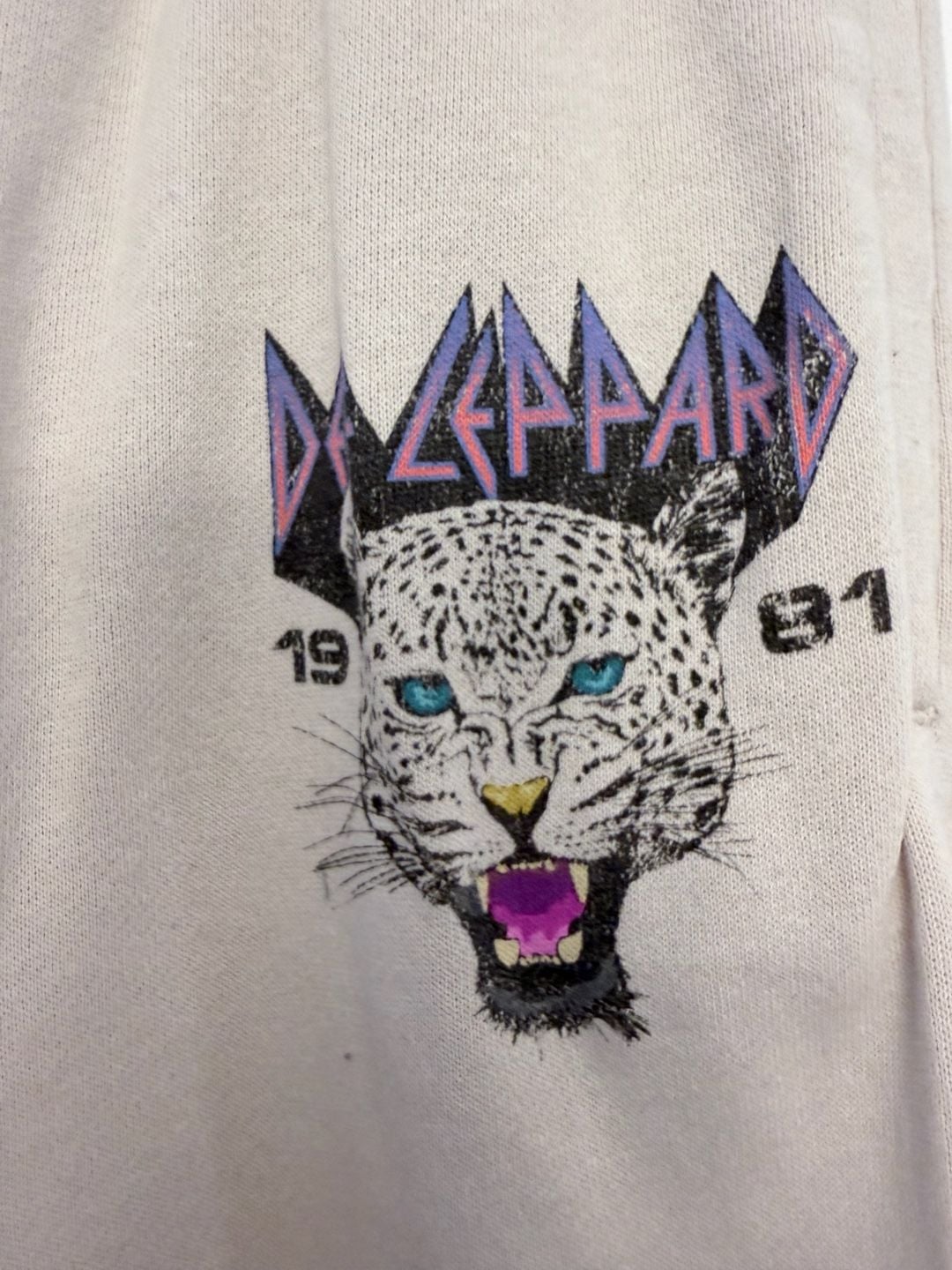 Def Leppard Sweatpants Gray Leopard Print 4