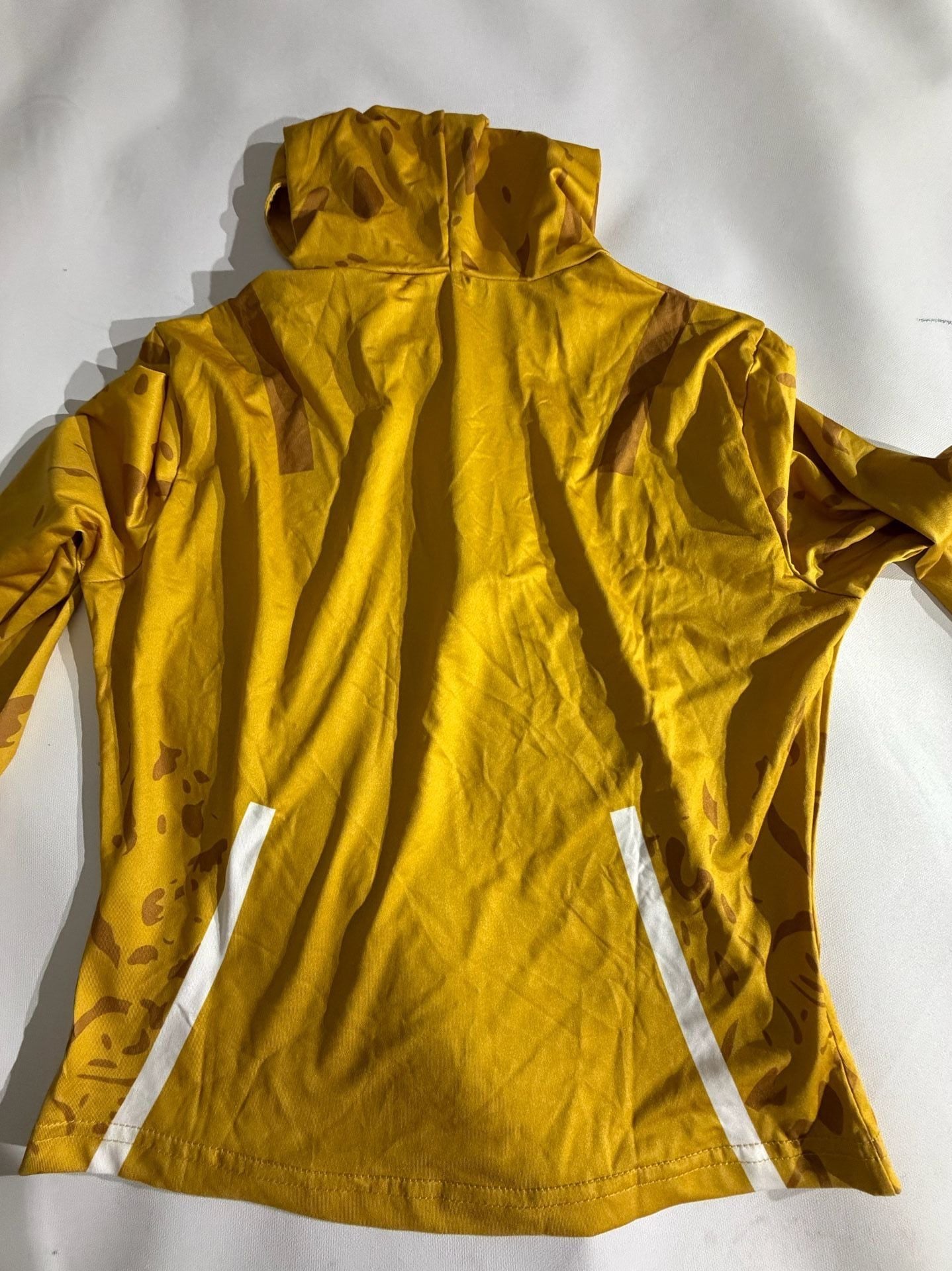 Yellow Graphic Half Zip Long Sleeve Hooded Top Size XL 10