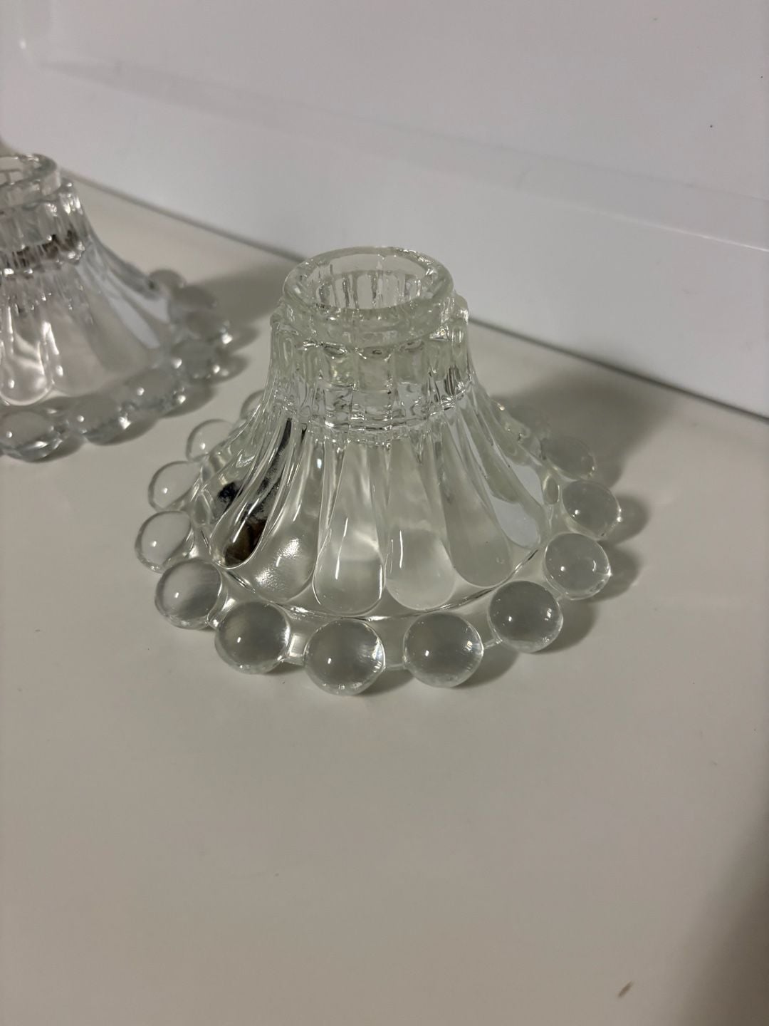 Anchor Hocking Boopie Clear Glass Candle Holders Set of 2 2