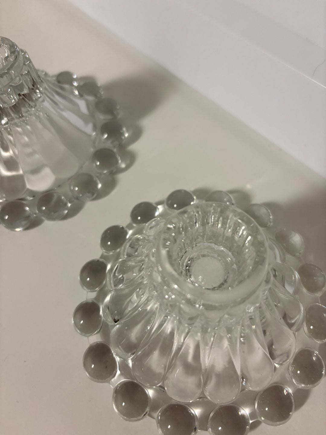 Anchor Hocking Boopie Clear Glass Candle Holders Set of 2 3