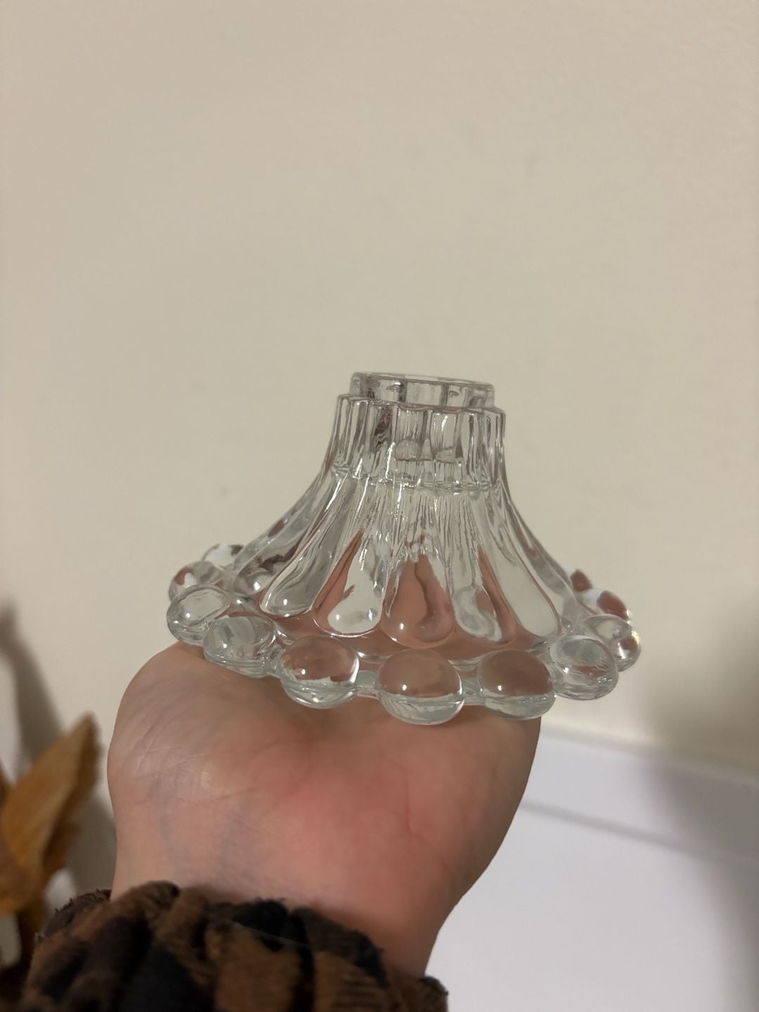 Anchor Hocking Boopie Clear Glass Candle Holders Set of 2 5