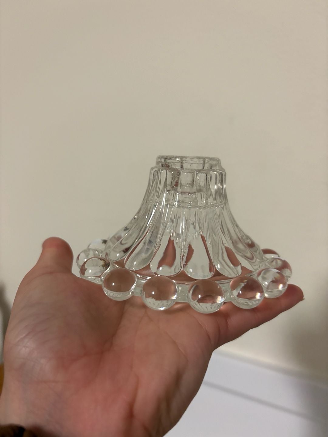 Anchor Hocking Boopie Clear Glass Candle Holders Set of 2 6