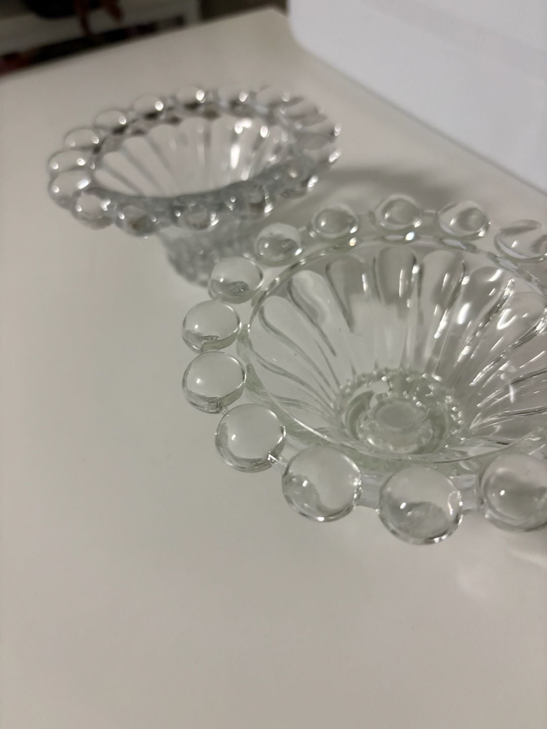 Anchor Hocking Boopie Clear Glass Candle Holders Set of 2 10