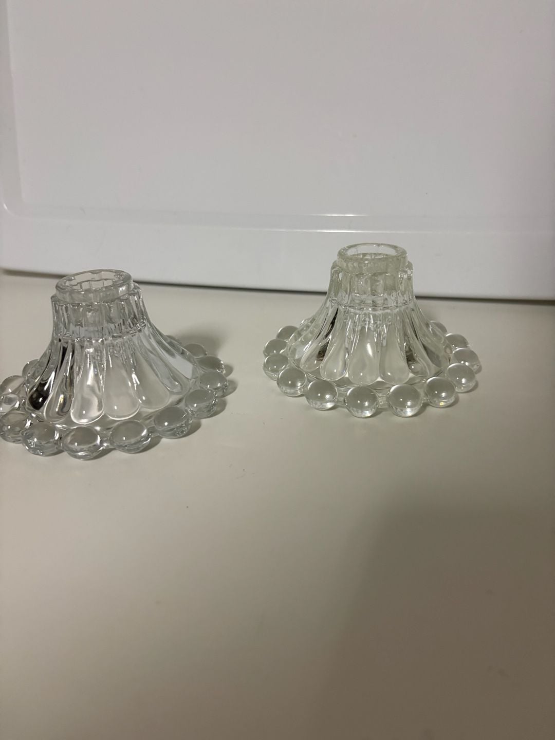 Anchor Hocking Boopie Clear Glass Candle Holders Set of 2 11
