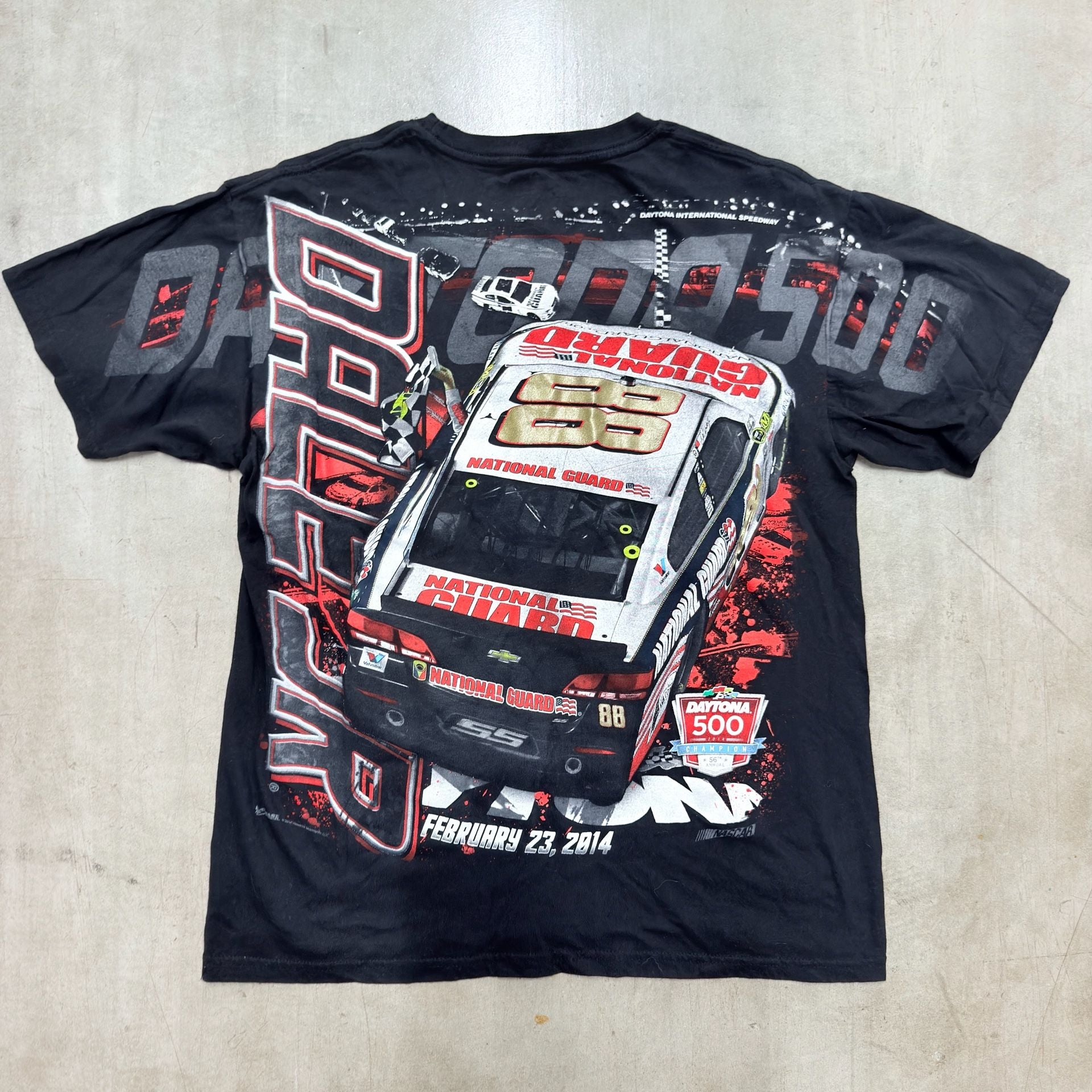 Chase Authentics Dale Earnhardt Jr Daytona 500 T-Shirt Size L Black NASCAR 3