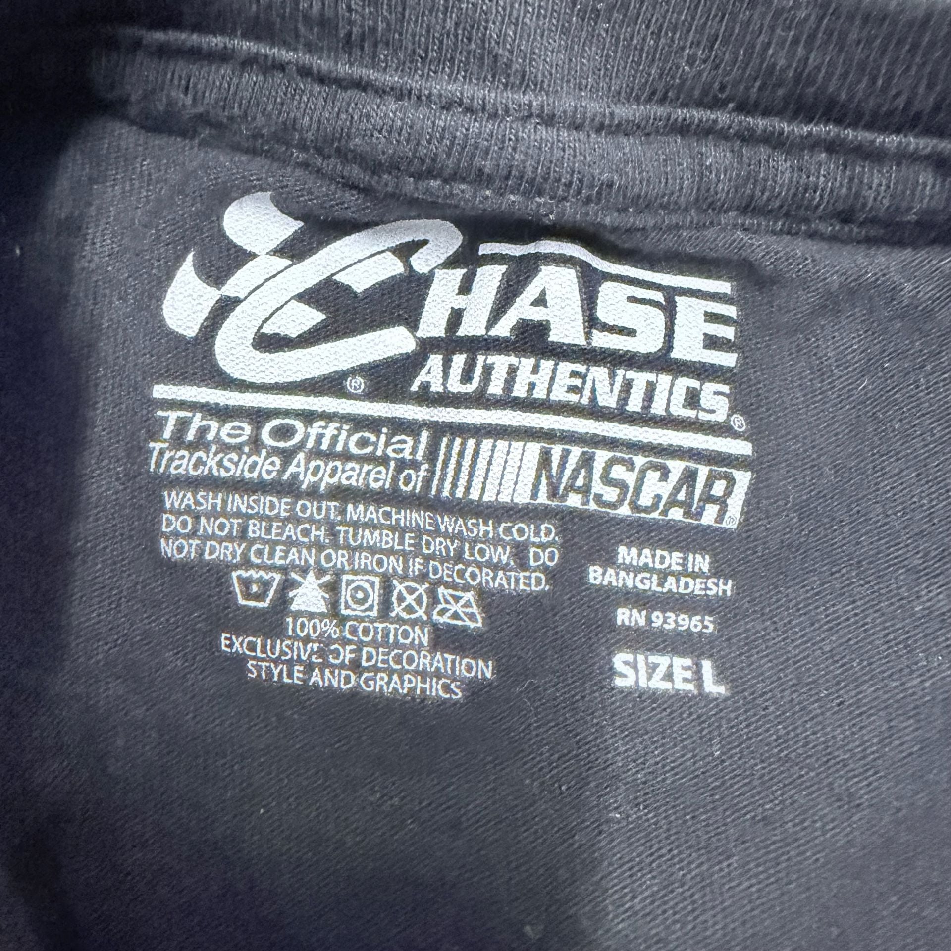 Chase Authentics Dale Earnhardt Jr Daytona 500 T-Shirt Size L Black NASCAR 4