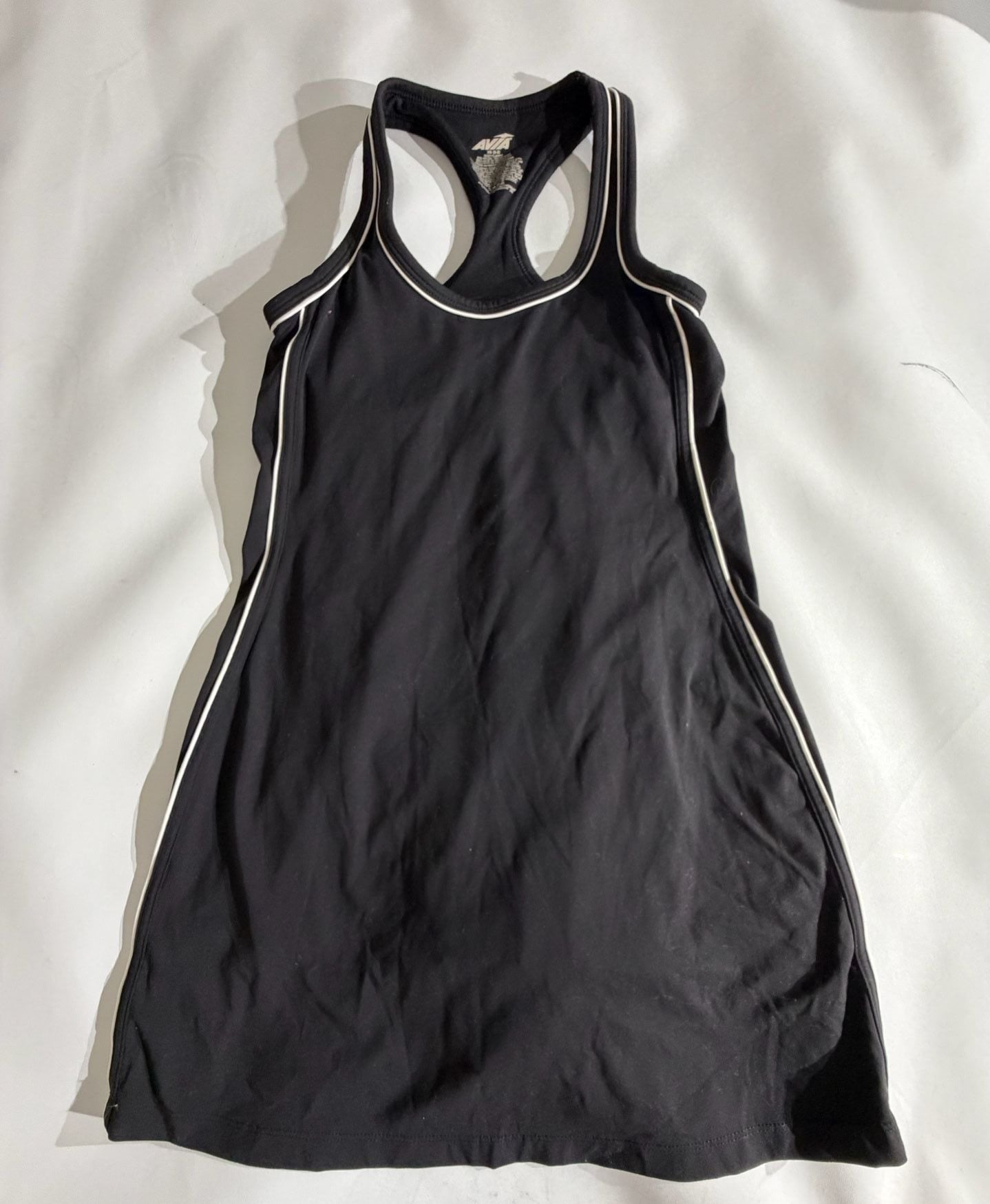 Avia Black White Trim Racerback Activewear Tank Top Size XS 0-2 2