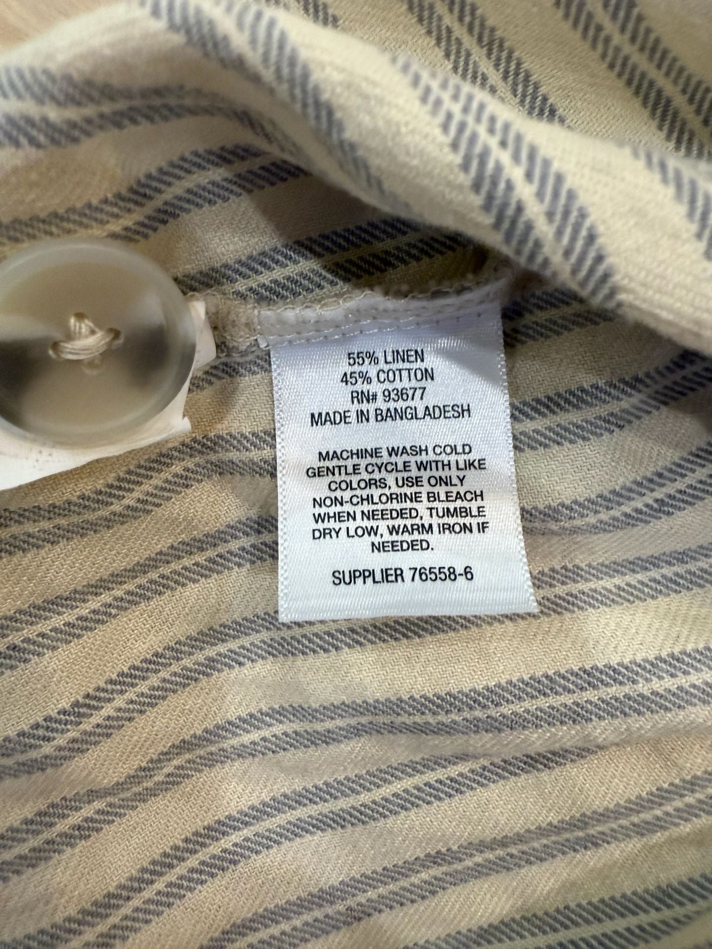 Ana a New Approach Vest Size L Blue Striped Linen Cotton 5
