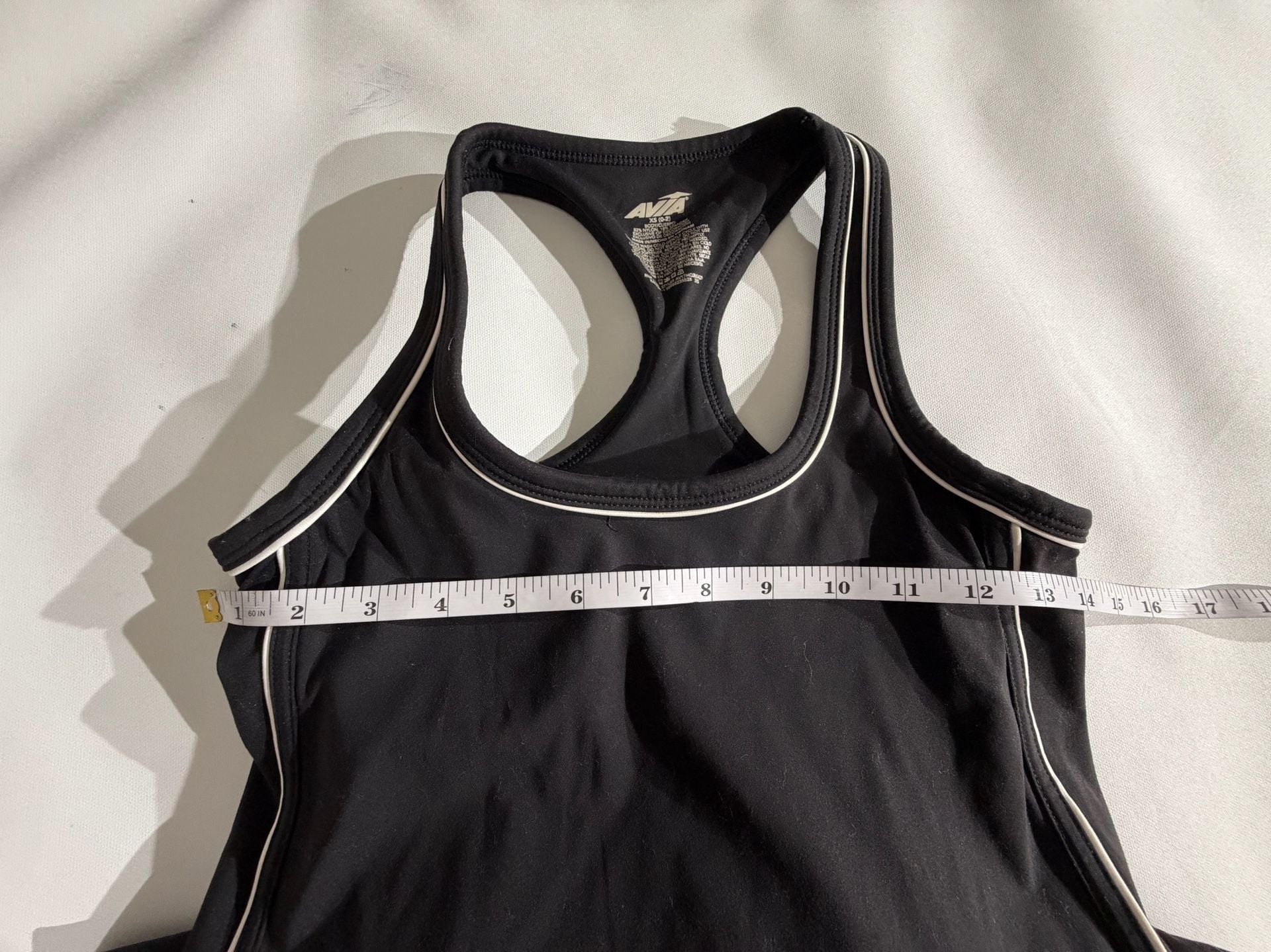 Avia Black White Trim Racerback Activewear Tank Top Size XS 0-2 4
