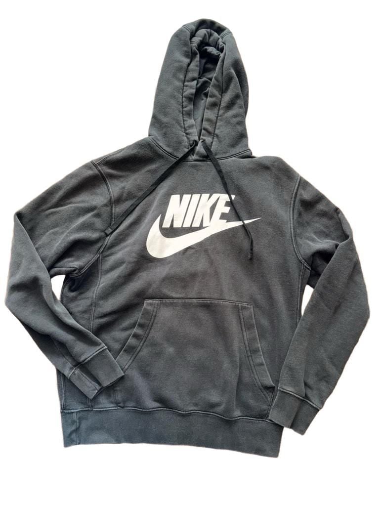 Nike Swoosh Logo Hoodie Size S Black Cotton Blend Pre-Owned 2
