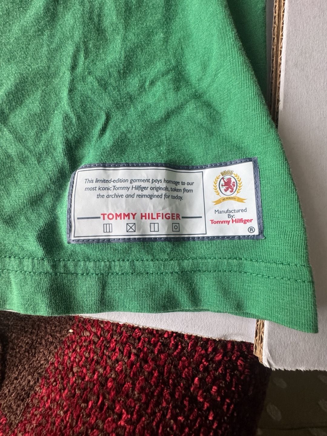 Tommy Hilfiger Archive Limited Edition T-Shirt L/G Green Crest Logo Cotton 3
